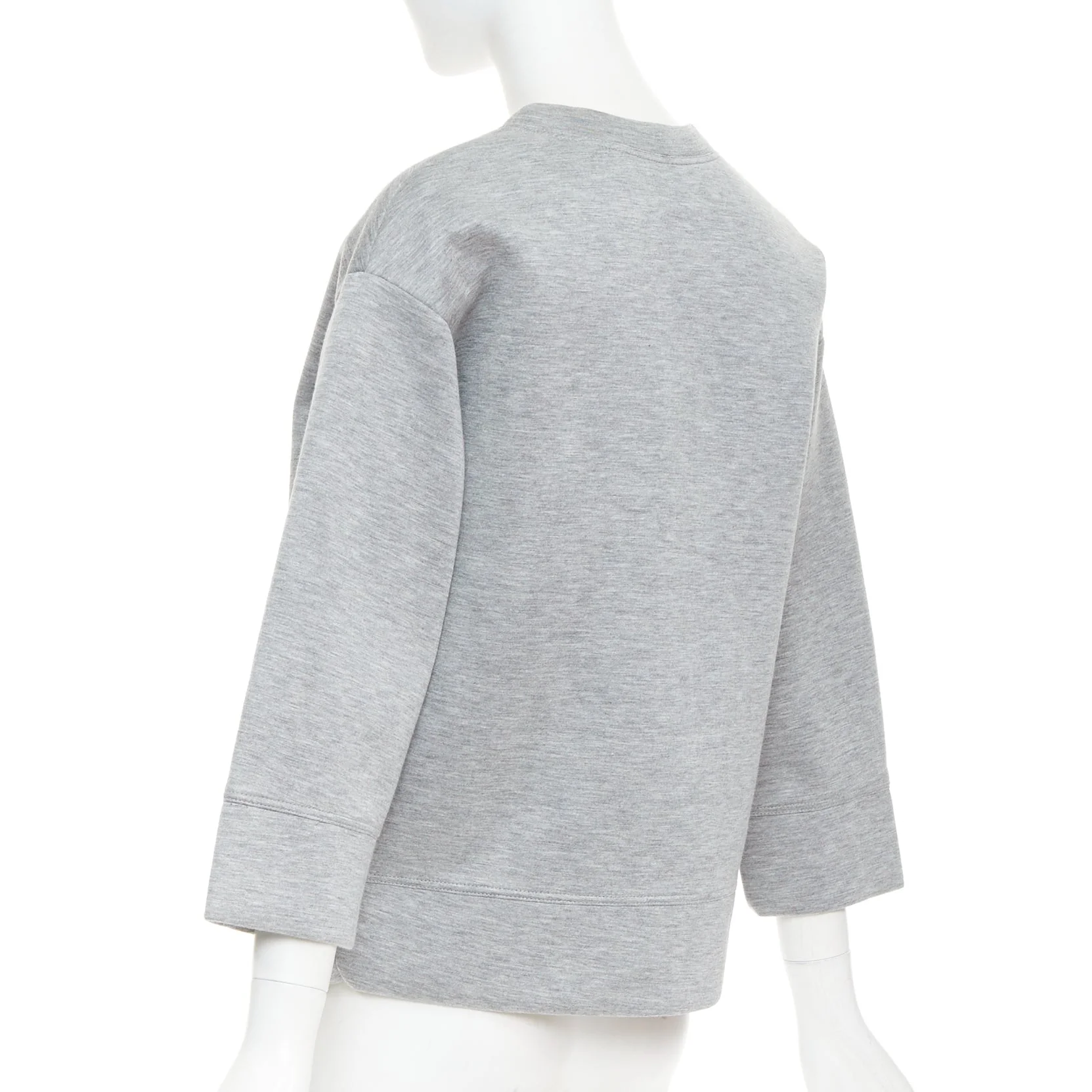 Women's GUCCI 2015 grey neoprene crystal embroidered Swallow sweatshirt S - Image 5