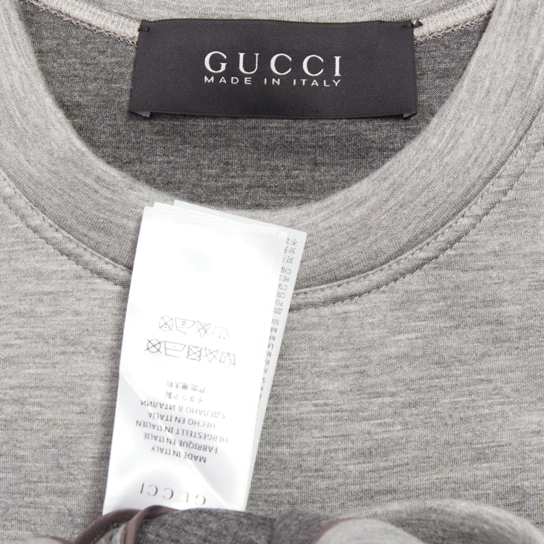 Women's GUCCI 2015 grey neoprene crystal embroidered Swallow sweatshirt S - Image 8