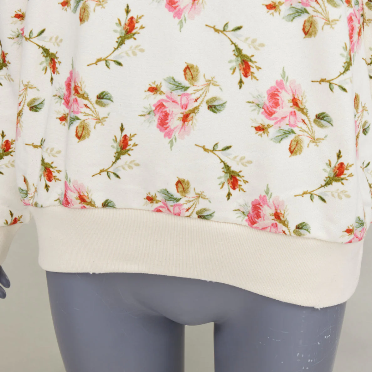Women's GUCCI 2017 ivory pink floral logo print jersey hoodie XS - Image 7
