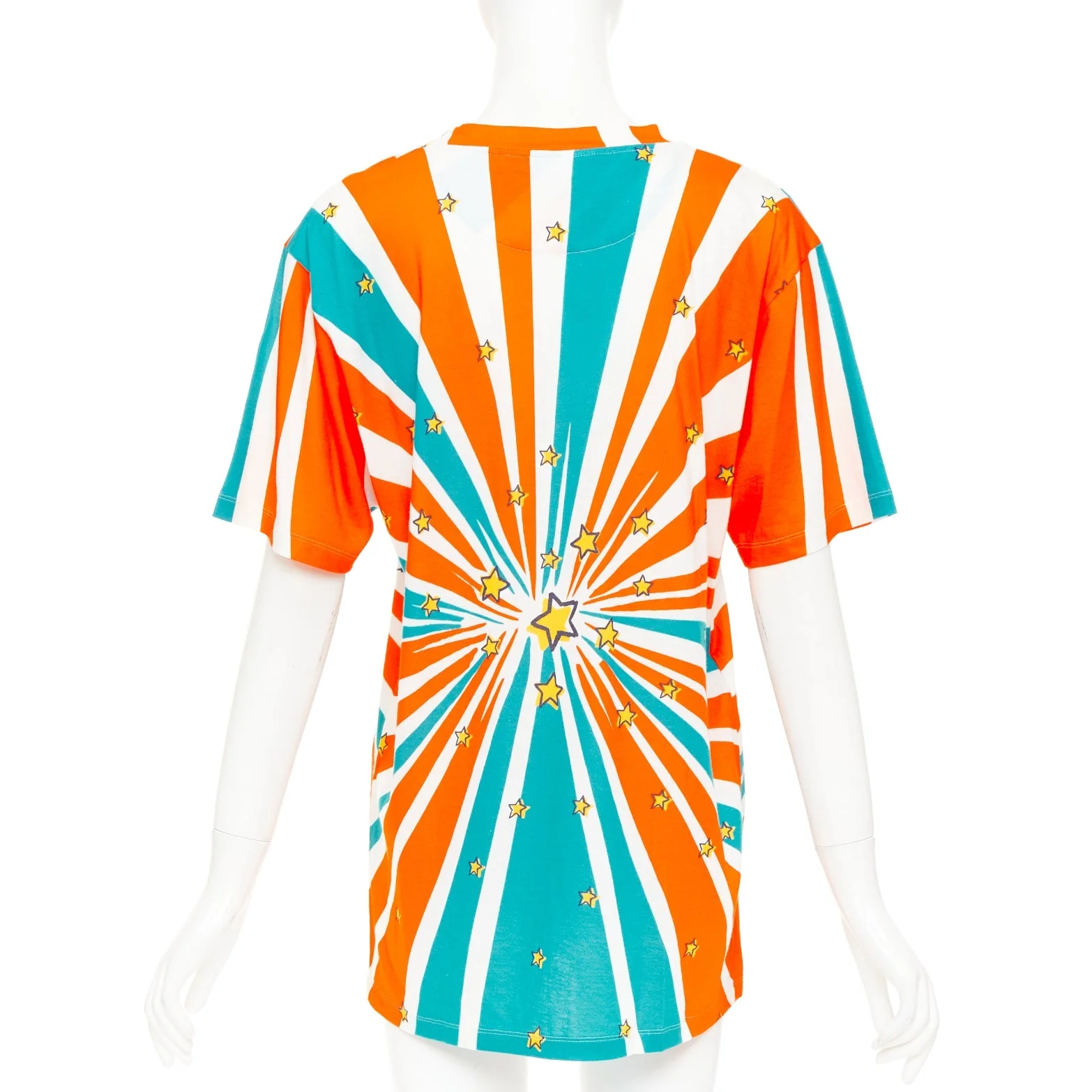 Women's GUCCI 2017 LOVED Space Cat Astronaut embroidered beaded orange blue t-shirt S - Image 5