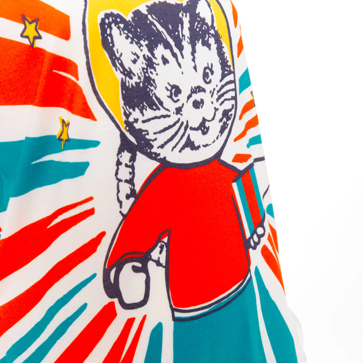 Women's GUCCI 2017 LOVED Space Cat Astronaut embroidered beaded orange blue t-shirt S - Image 7