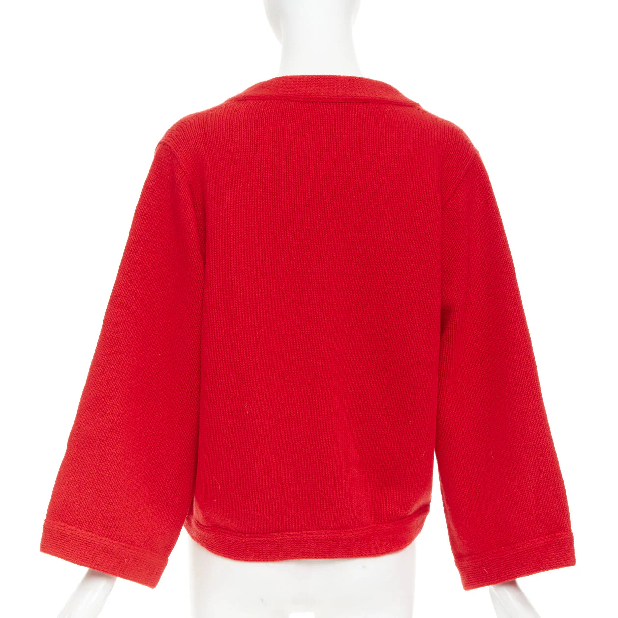Women's GUCCI 2017 Runway red wool Loved Bird floral embroidered red wool sweater S - Image 5