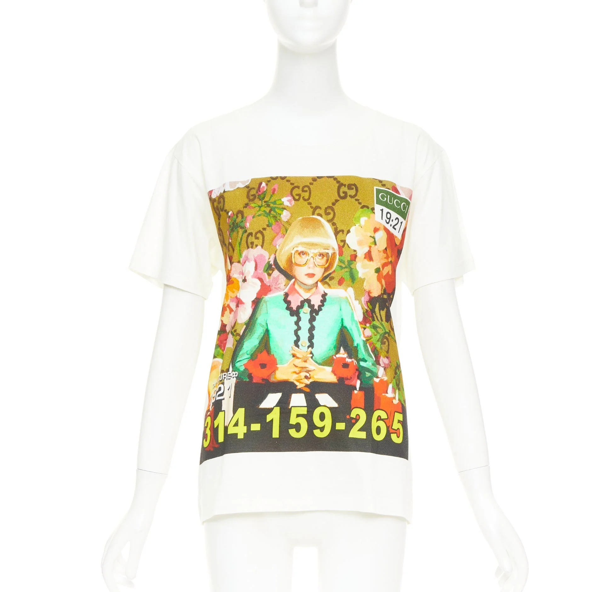 Women's GUCCI 2018 Ignasi Monreal ecru cotto graphic portrait print t-shirt XS