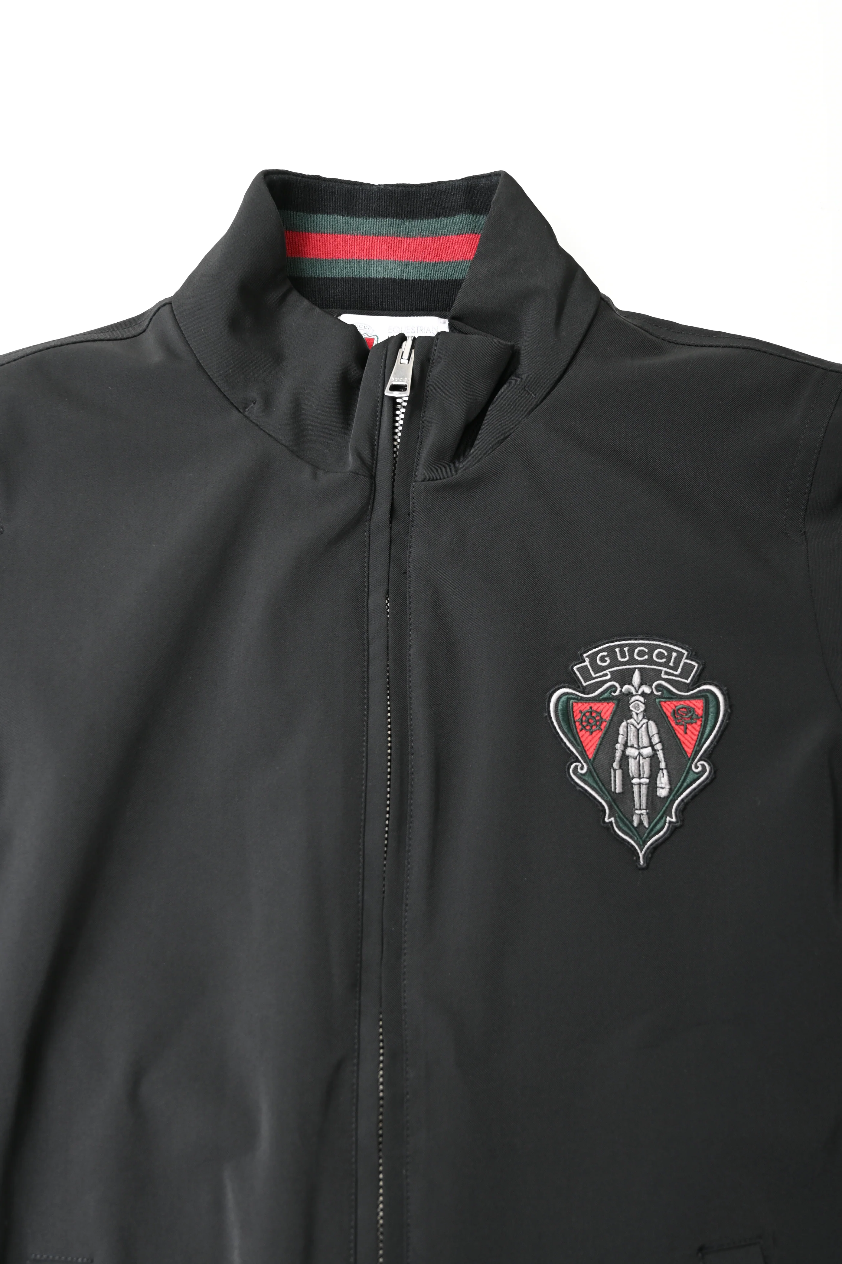 Women's Gucci Equestrian Zip Front Jacket in Black Polyester - Image 10