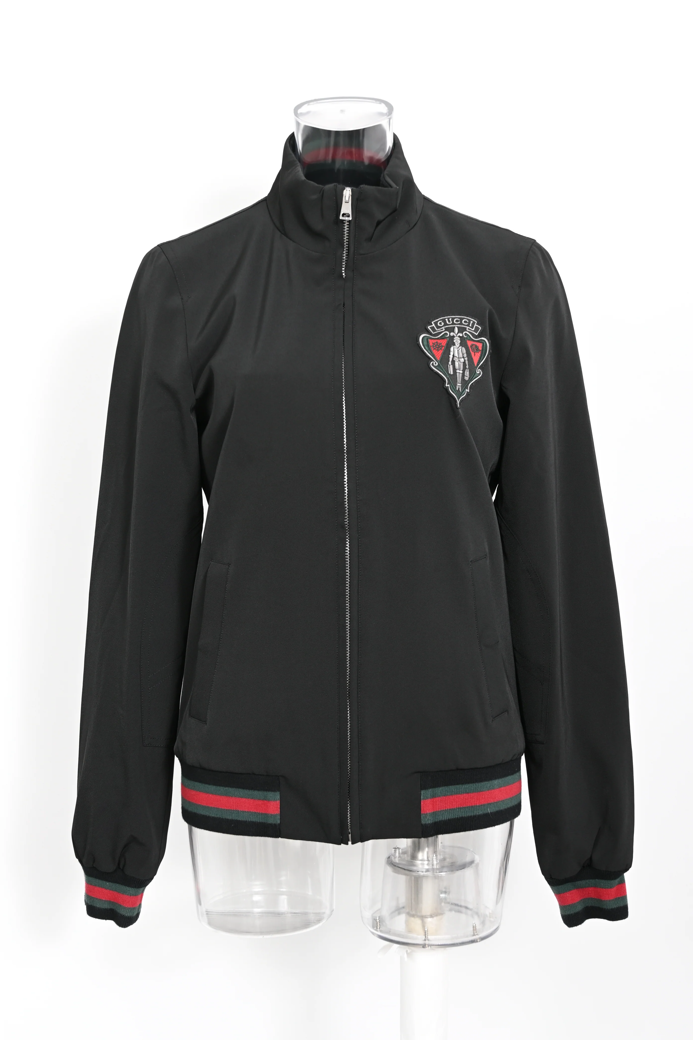 Women's Gucci Equestrian Zip Front Jacket in Black Polyester - Image 6