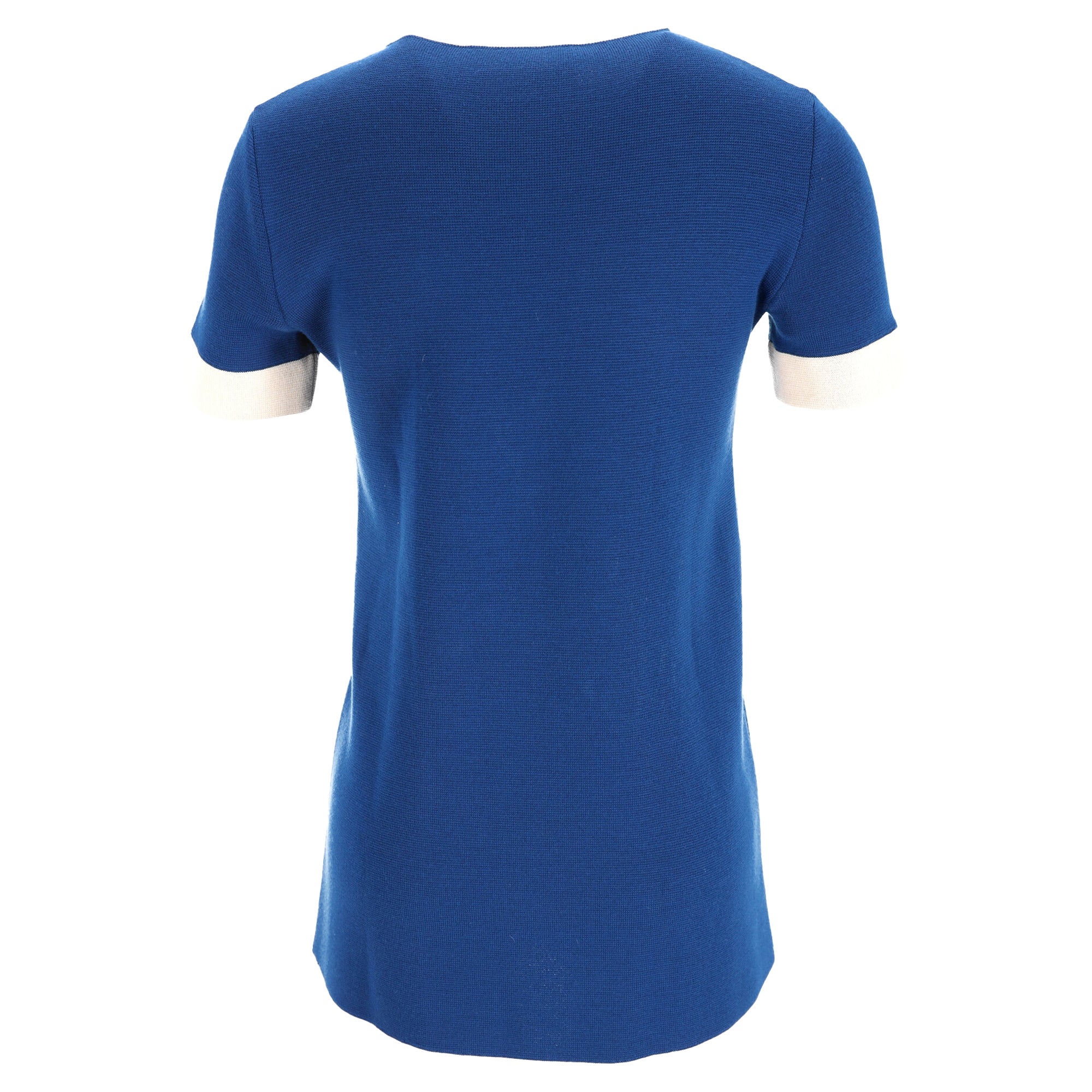 Women's Gucci GG Embroidered Knit Mini Dress in Blue Polyester - Image 3