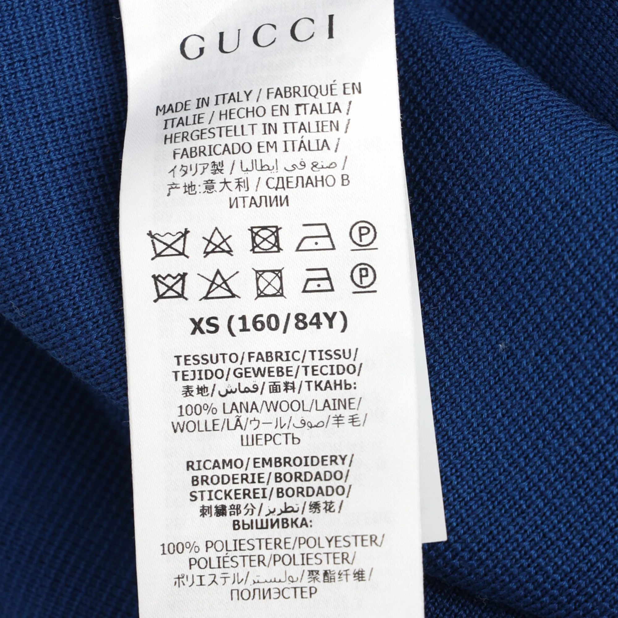 Women's Gucci GG Embroidered Knit Mini Dress in Blue Polyester - Image 5