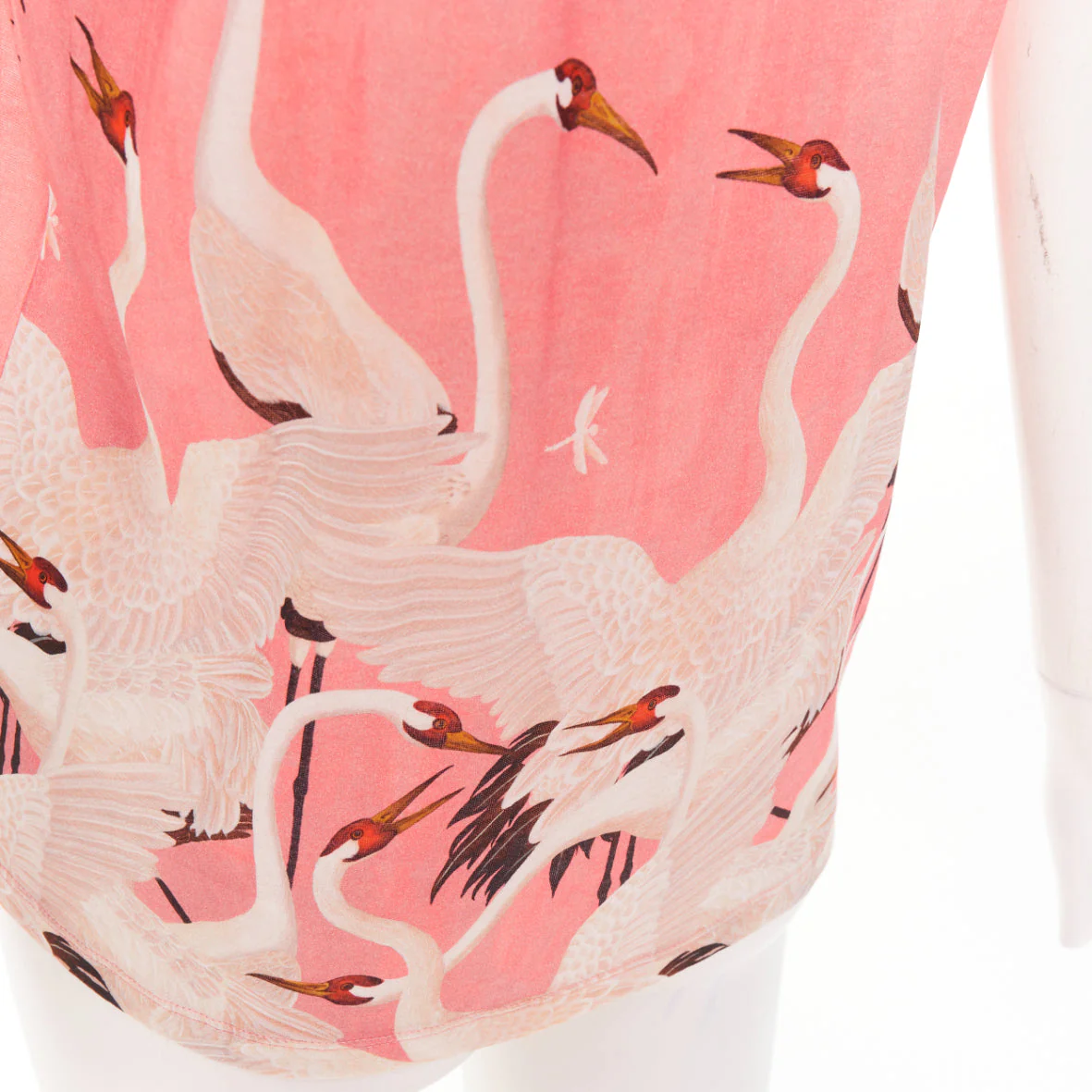Women's GUCCI Pre Fall 2016 pink cotton Heron Dragonfly print short sleeves t-shirt S - Image 7