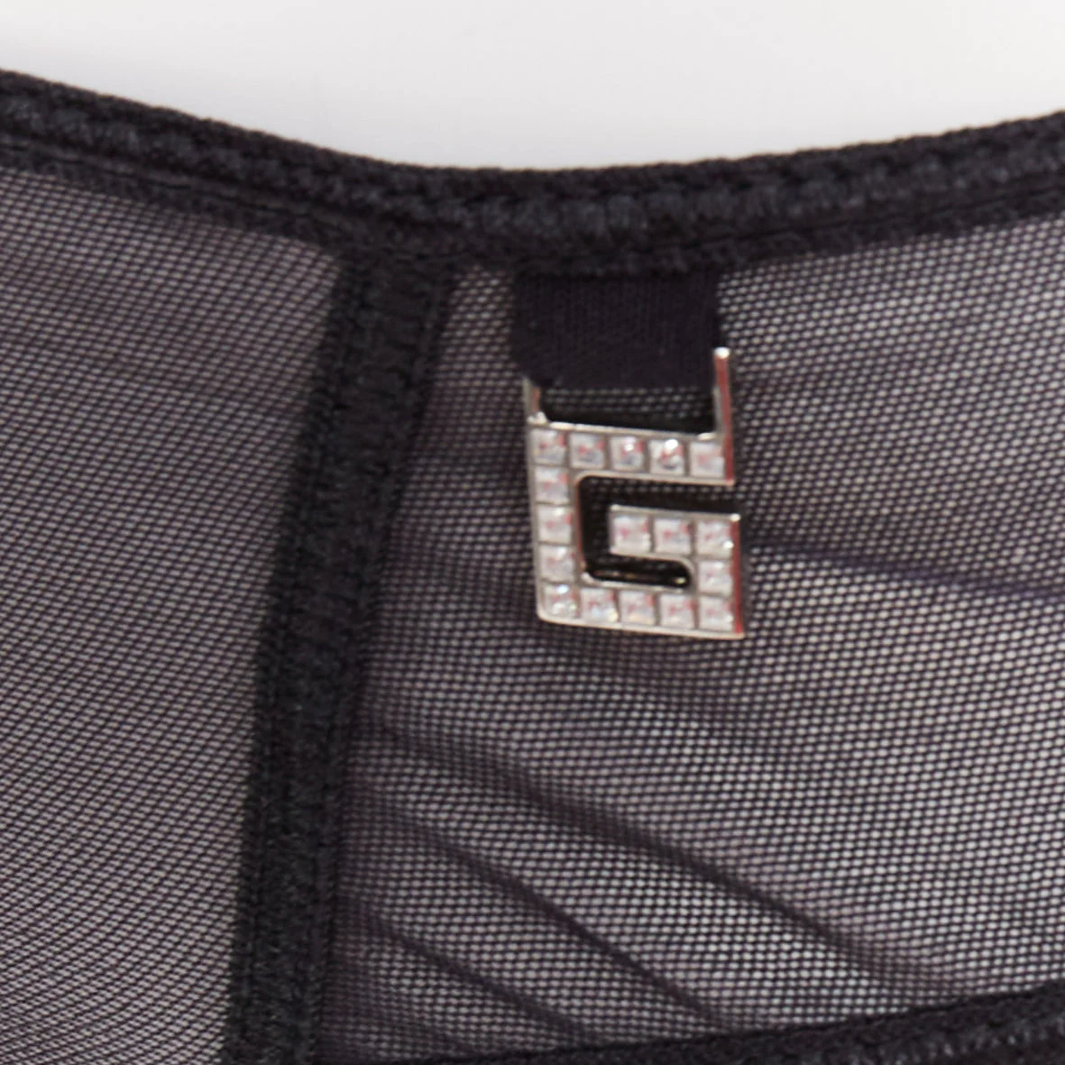 Women's GUCCI Tom Ford Vintage crystal G logo sheer under bottom pants S - Image 2