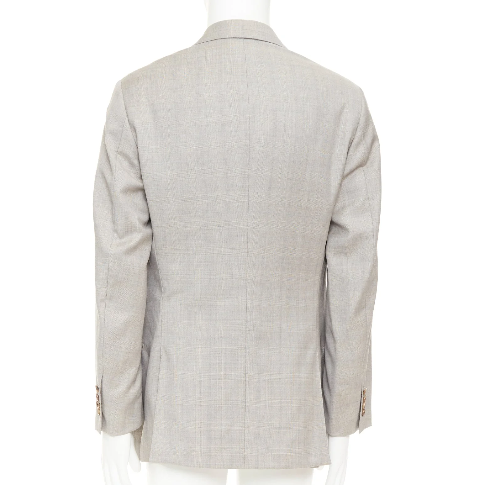 Men's HERMES light grey 100% wool checked full canvas flap pockets blazer EU50 L - Image 6