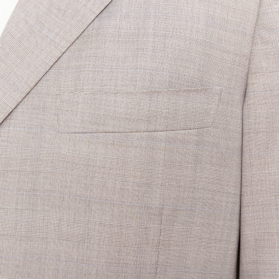 Men's HERMES light grey 100% wool checked full canvas flap pockets blazer EU50 L - Image 8