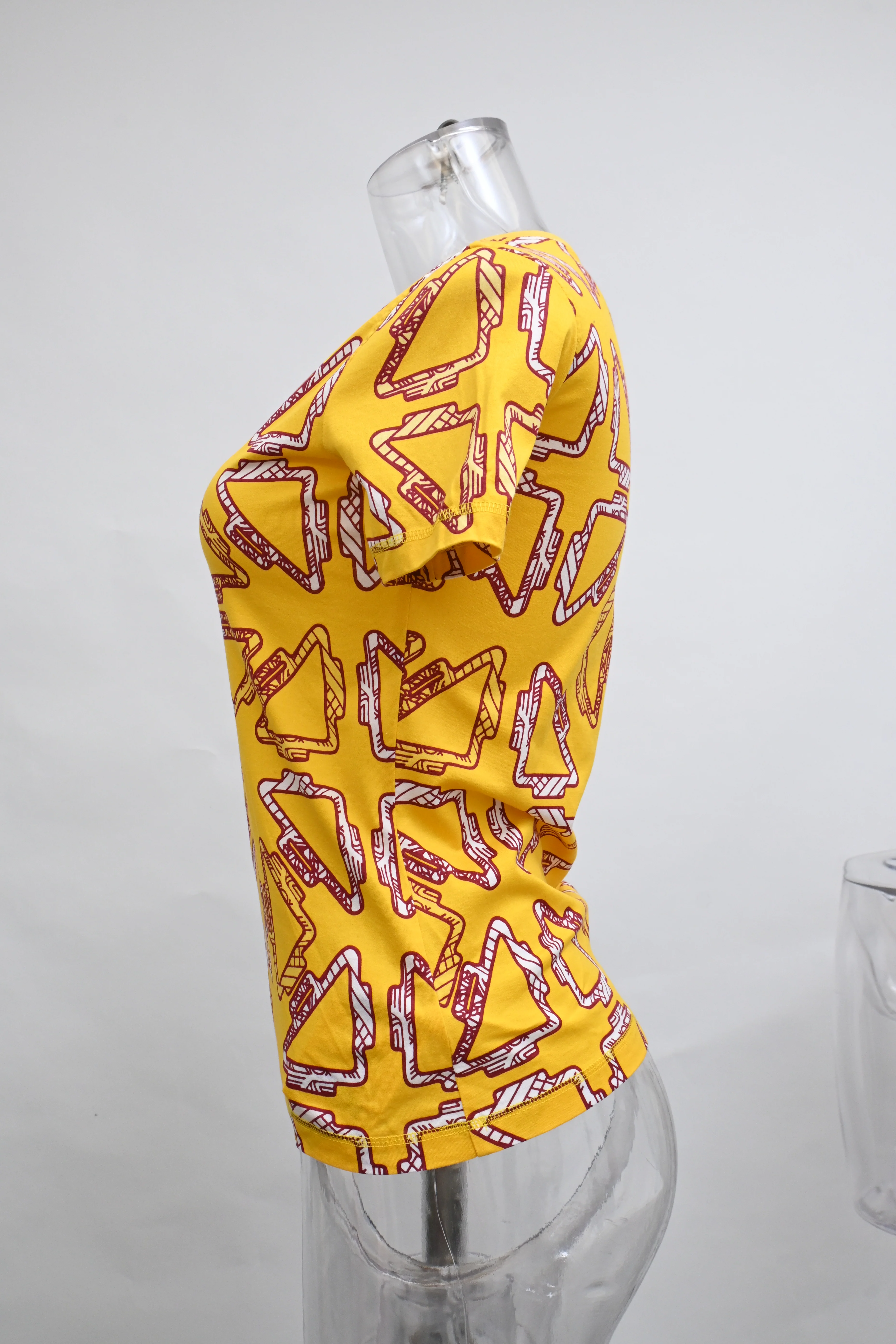 Women's Hermès Tatersales Printed T-Shirt in Yellow Cotton - Image 7