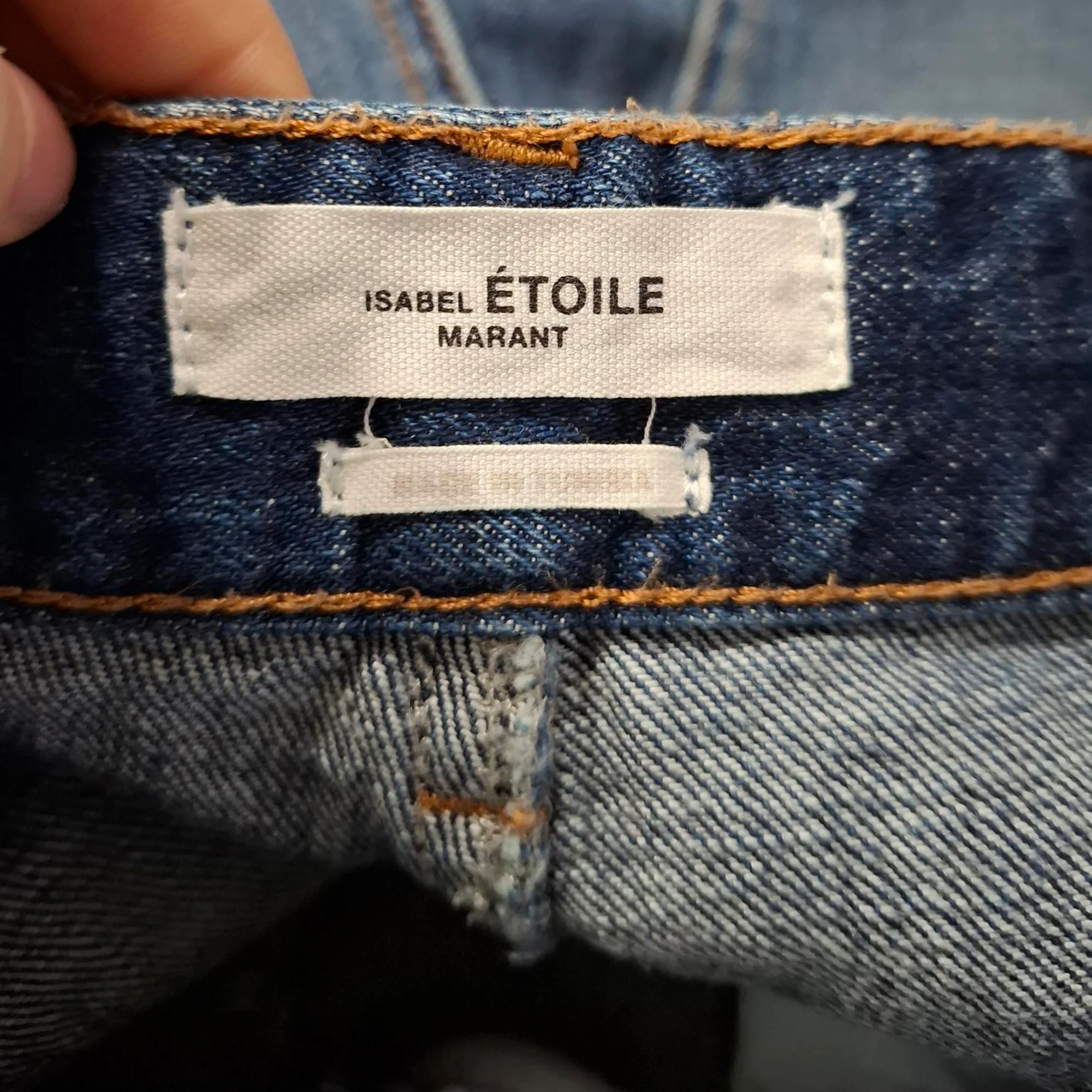 Women's Isabel Marant Etoile Knee-Length Skirt Blue Cotton Denim - Image 3