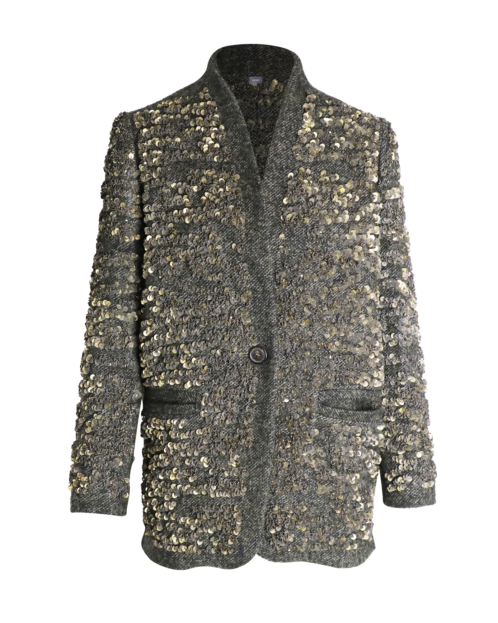 Women's Isabel Marant Sequined Jacket in Green Wool