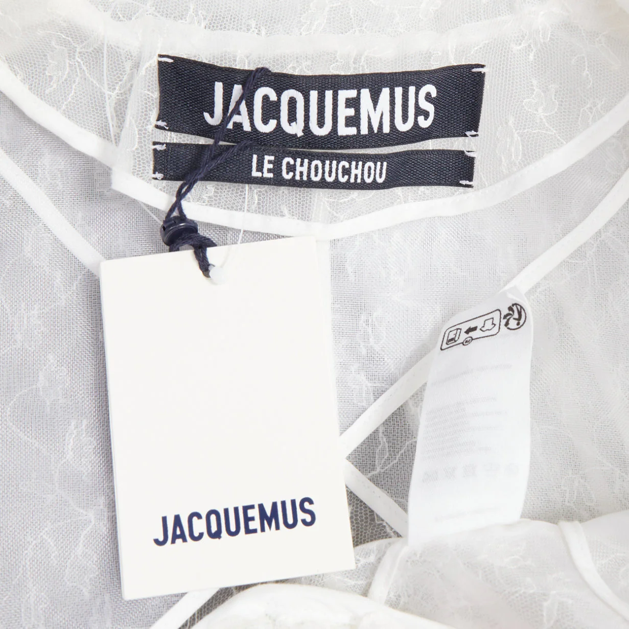 Women's JACQUEMUS Bridal Le Chouchou 2023 Runway Dentelle white tulle jacket FR34 XS - Image 9