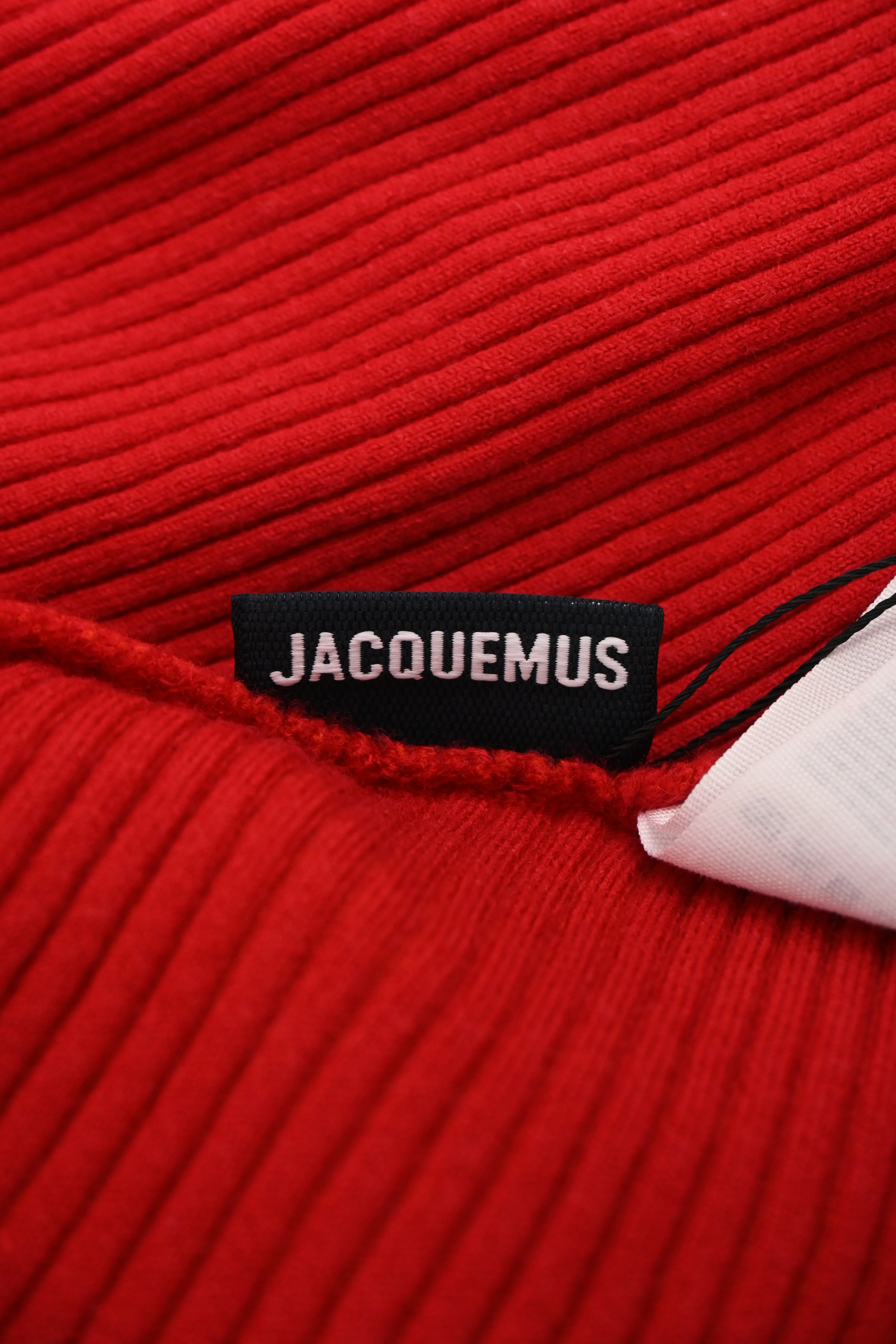 Women's Jacquemus La Robe Maille Colin Mini Dress in Red Wool - Image 10