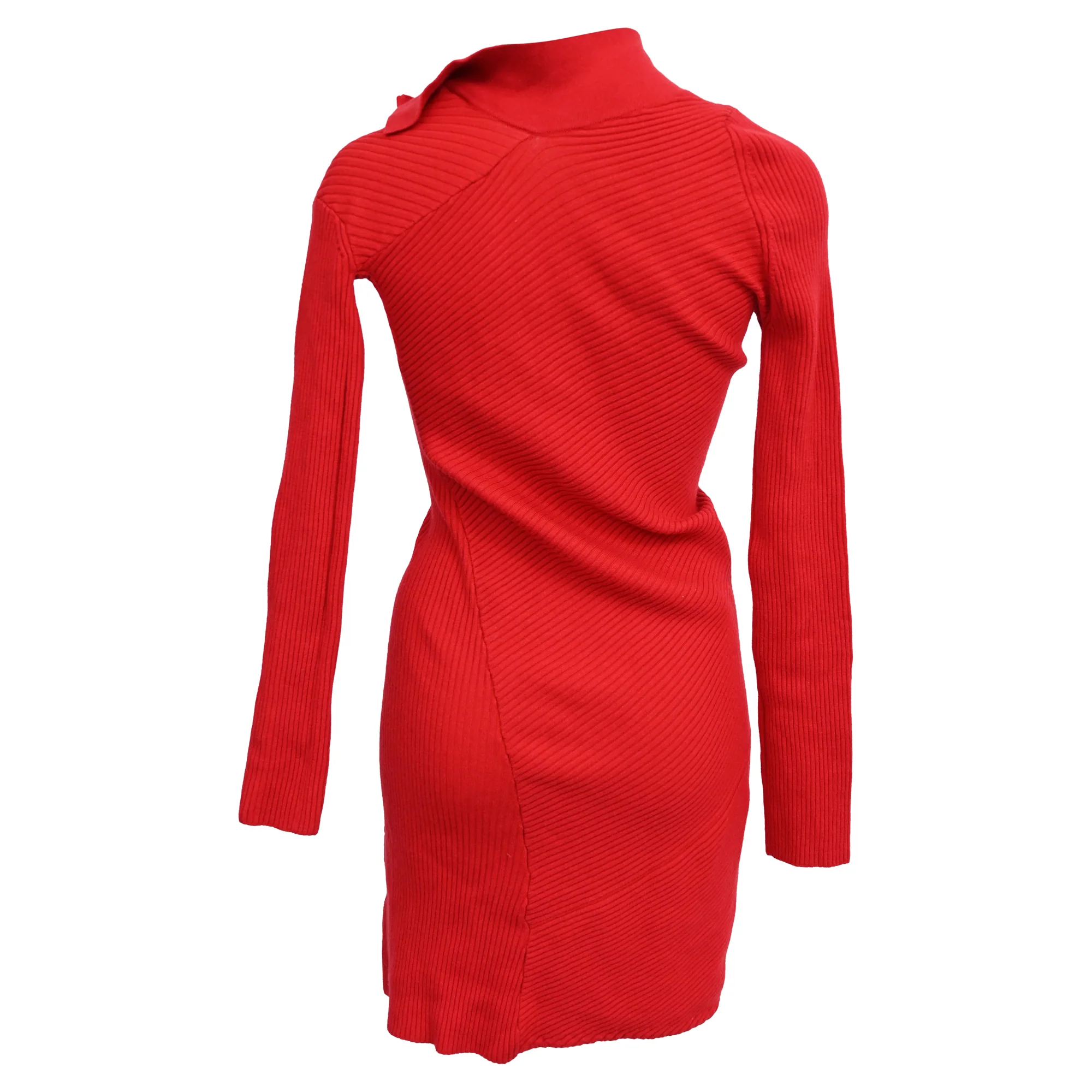 Women's Jacquemus La Robe Maille Colin Mini Dress in Red Wool - Image 3