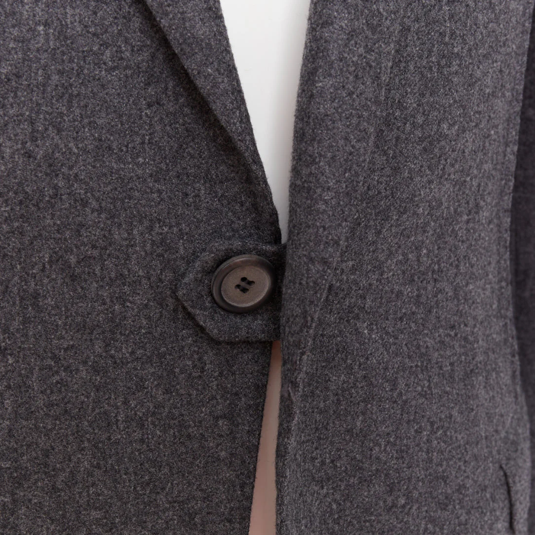 Men's LANVIN grey speckled wool exposed darts single button blazer EU50 L - Image 2