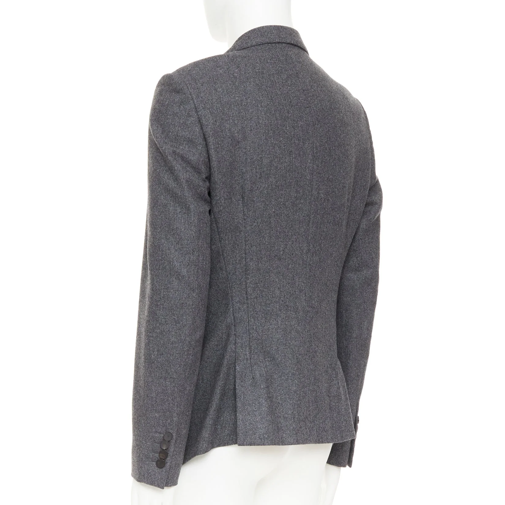 Men's LANVIN grey speckled wool exposed darts single button blazer EU50 L - Image 6