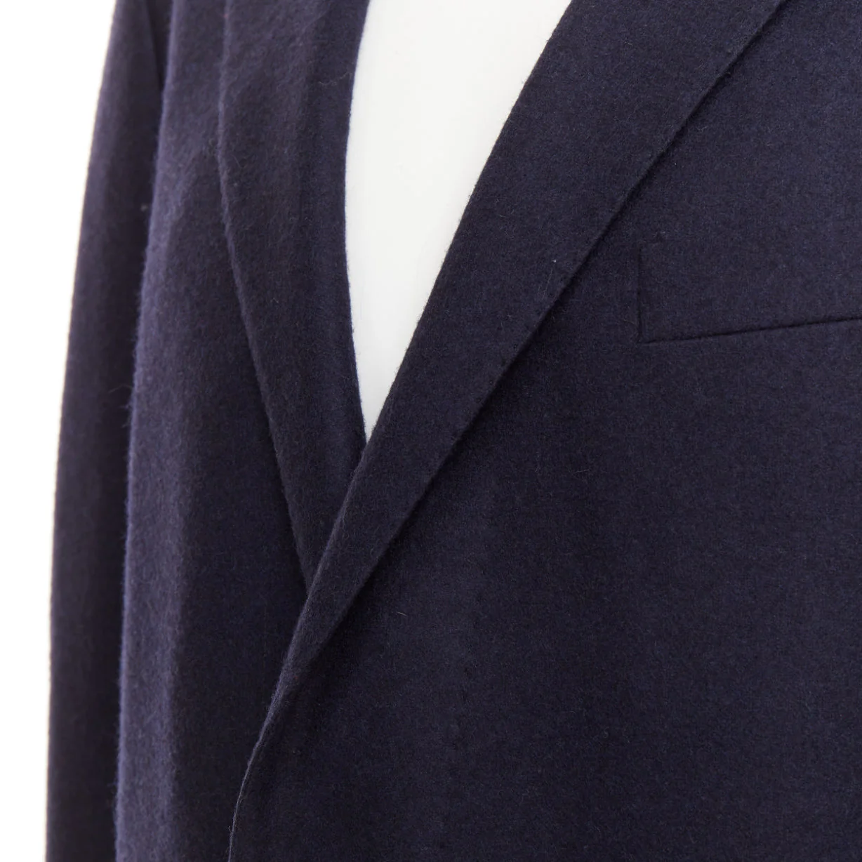 Men's LANVIN navy wool overstitch seams notched lapel single breasted blazer EU52 XL - Image 2