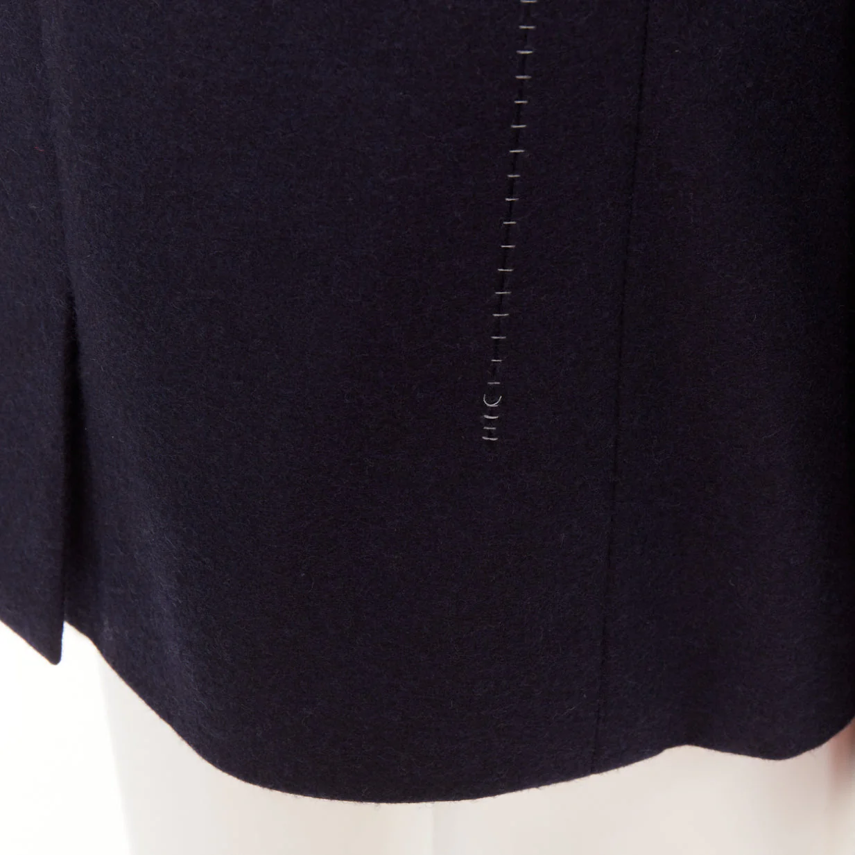 Men's LANVIN navy wool overstitch seams notched lapel single breasted blazer EU52 XL - Image 7
