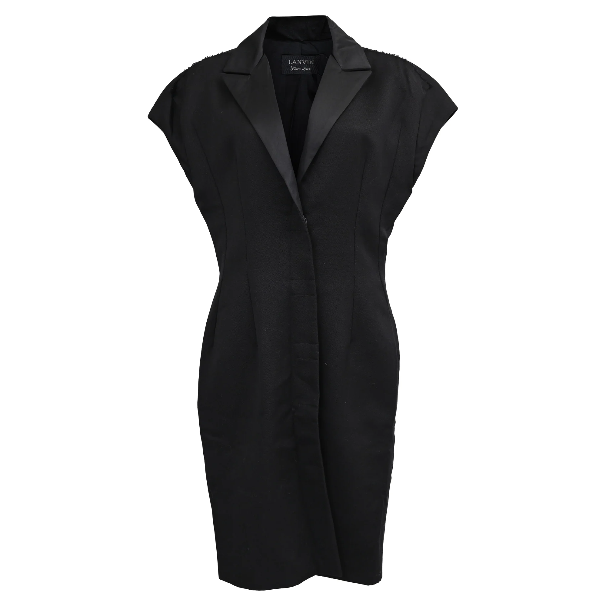 Women's Lanvin Knee-Length Dress in Black Wool