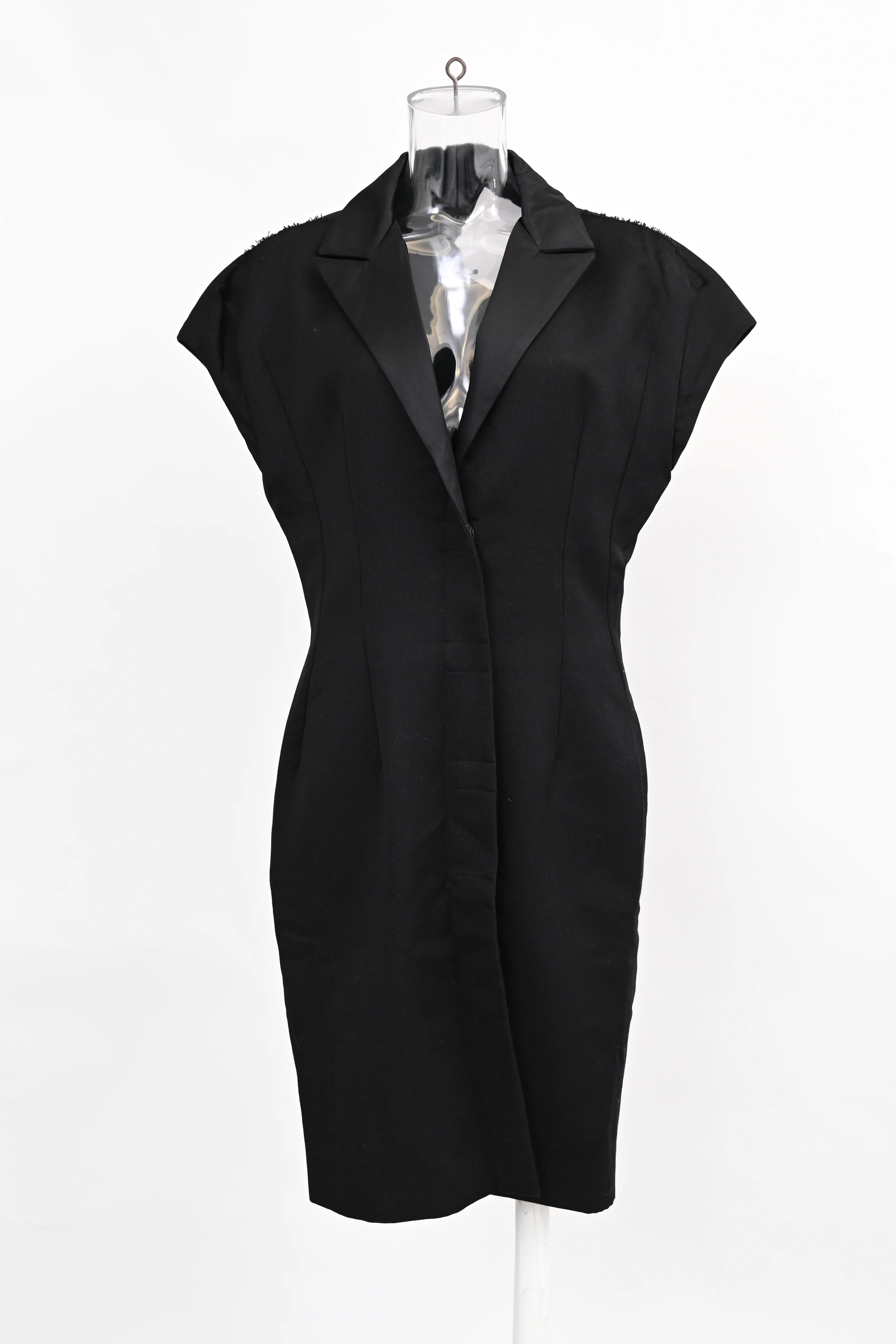 Women's Lanvin Knee-Length Dress in Black Wool - Image 6