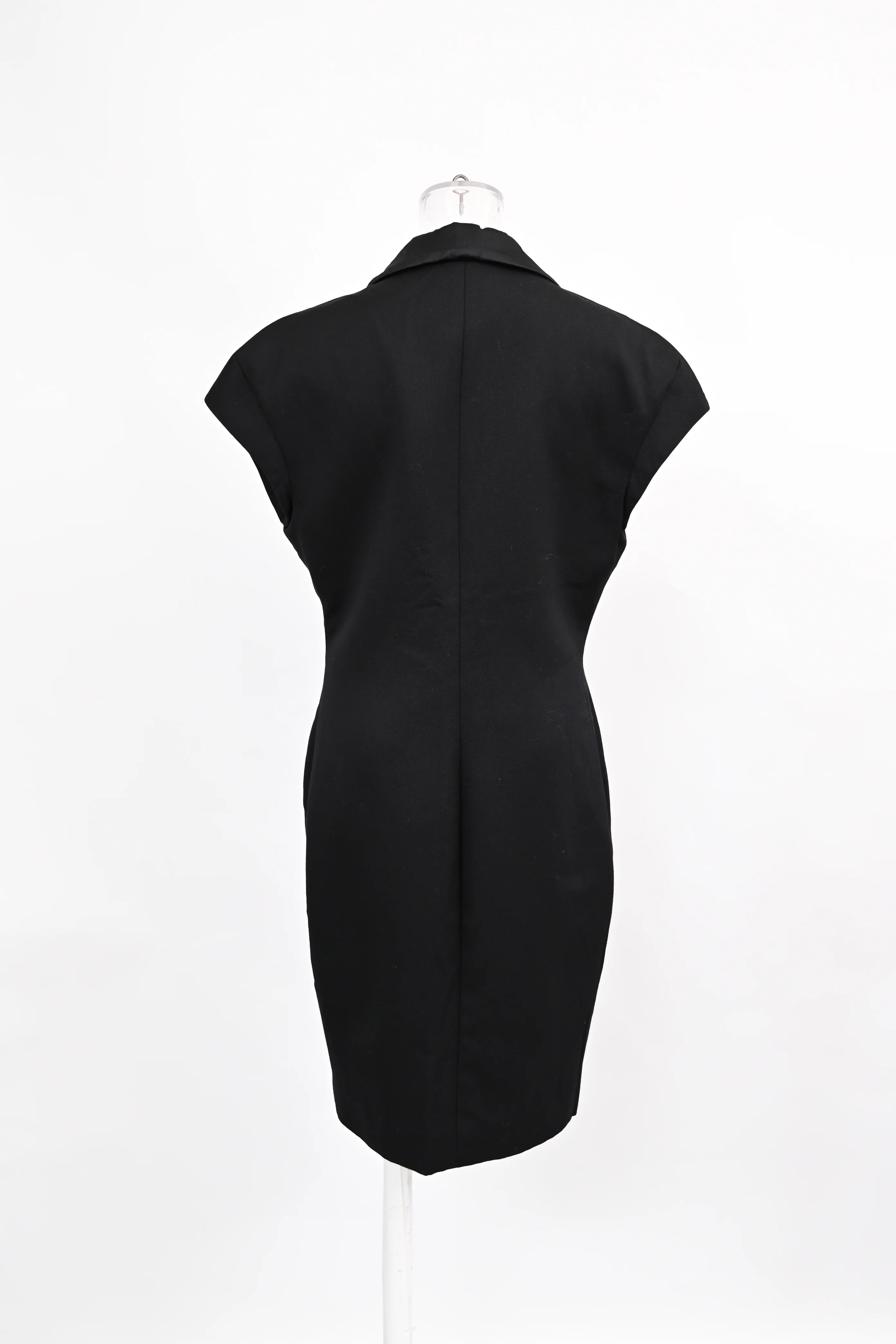 Women's Lanvin Knee-Length Dress in Black Wool - Image 8