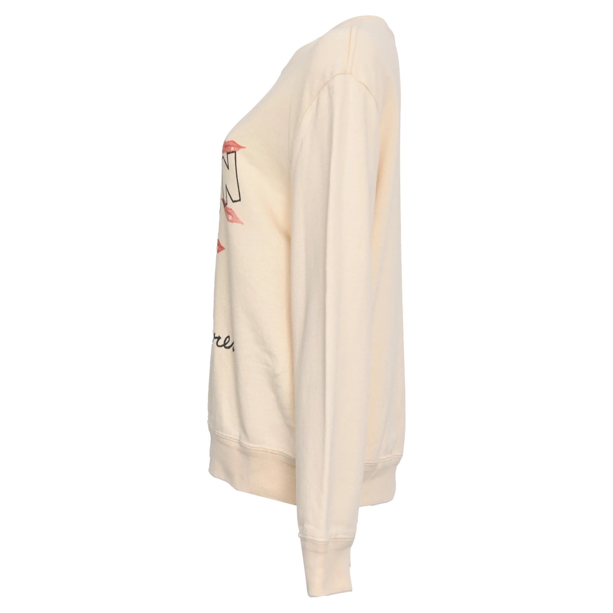 Women's Lanvin Lipstick Logo-Print Sweatshirt in Cream Cotton - Image 2