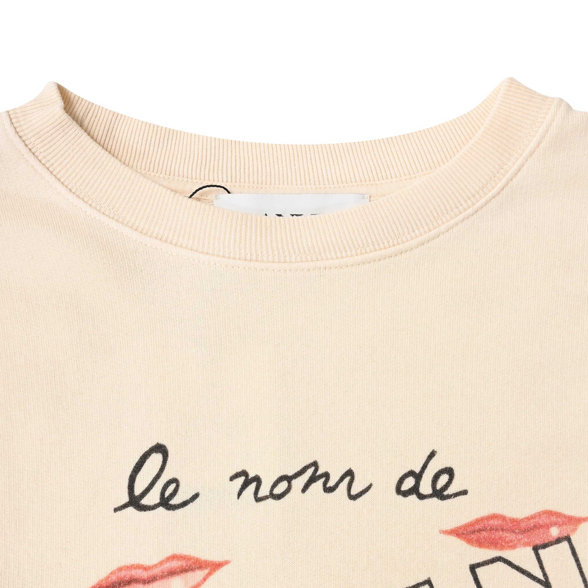 Women's Lanvin Lipstick Logo-Print Sweatshirt in Cream Cotton - Image 5