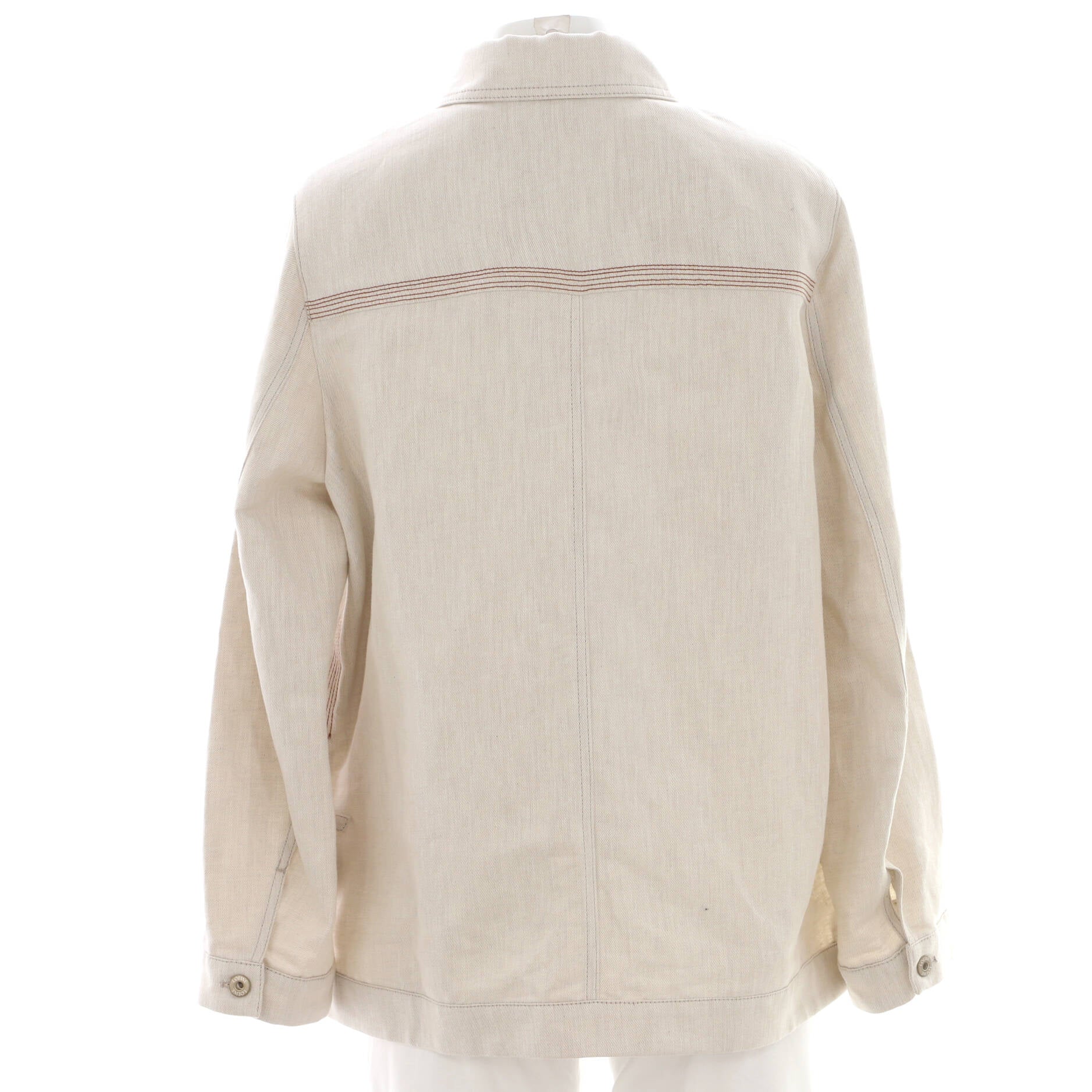 Women's Anagram Workwear Jacket Denim with Leather - Image 2