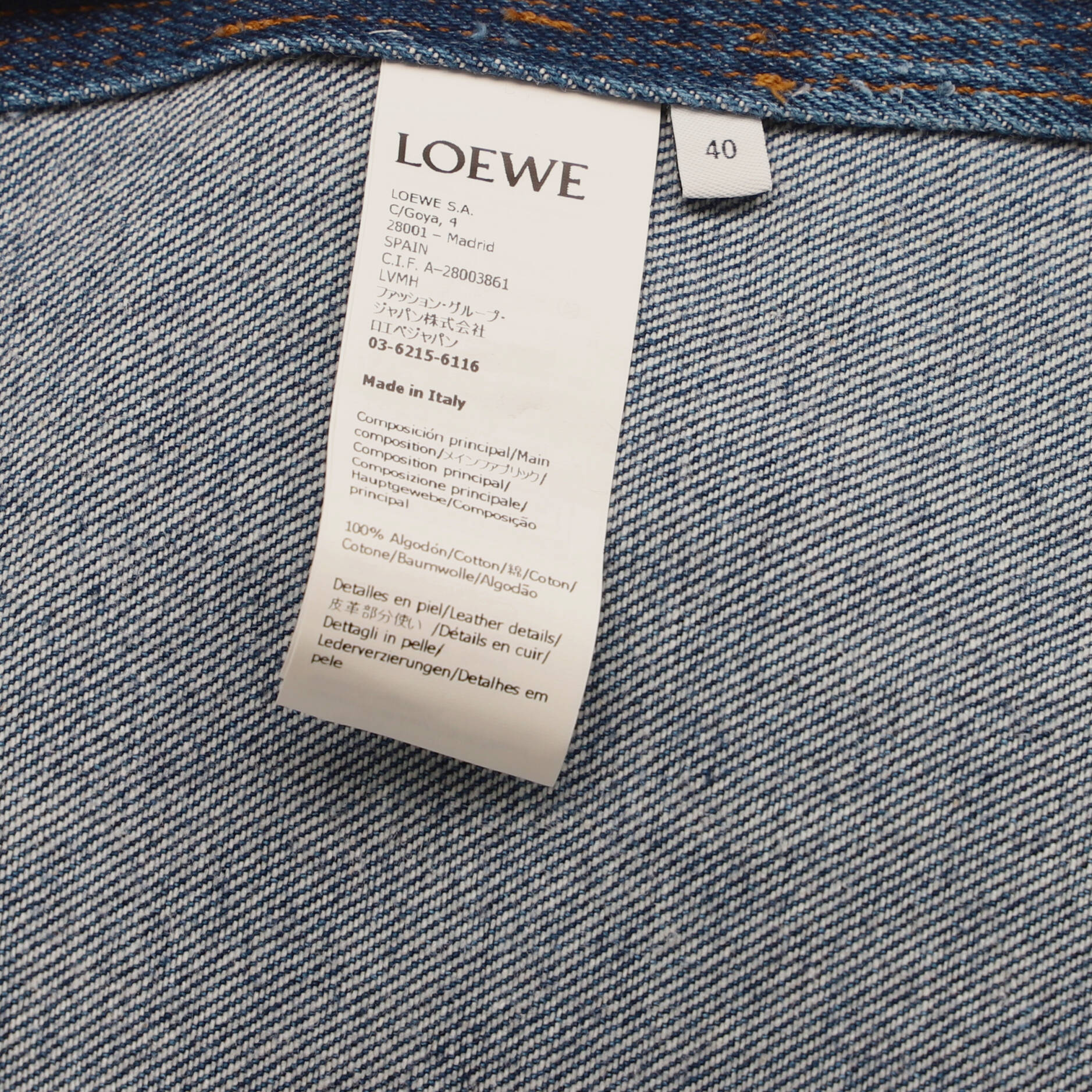 Women's Anagram Workwear Jacket Denim with Leather - Image 4