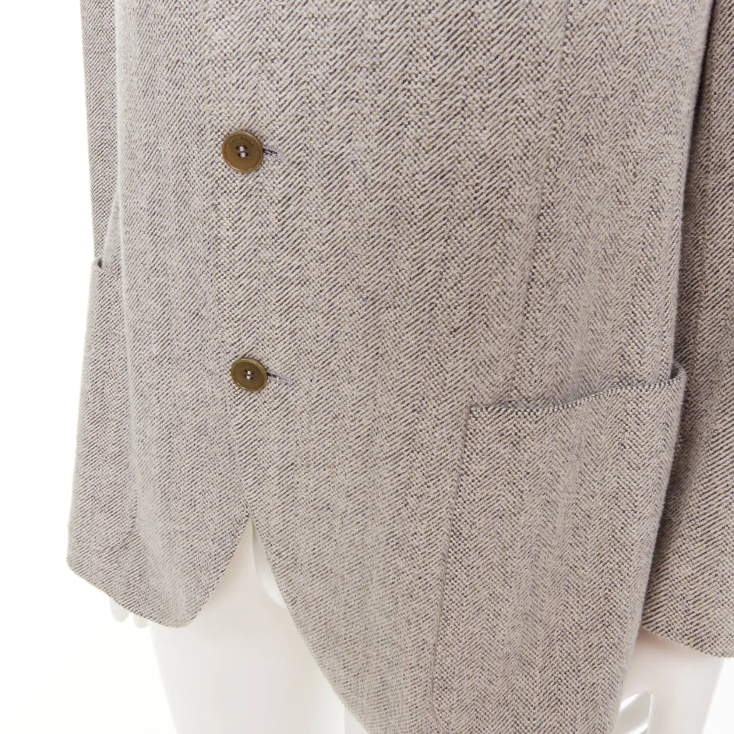 Men's LORO PIANA grey cotton patch pocket 3-button single breasted blazer EU50 L - Image 2
