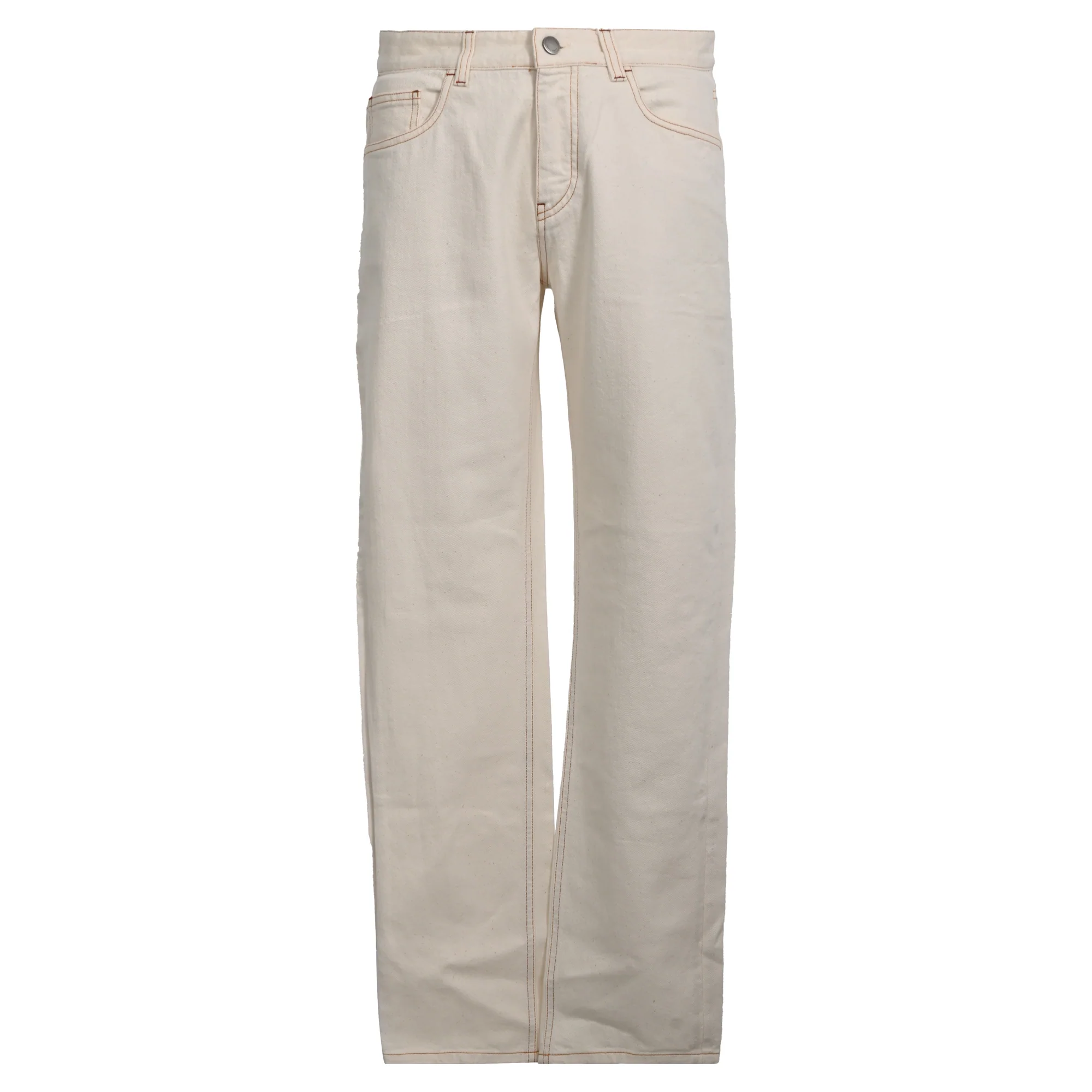 Men's Loro Piana Slim-Fit Straight-Leg Jeans in Cream Cotton
