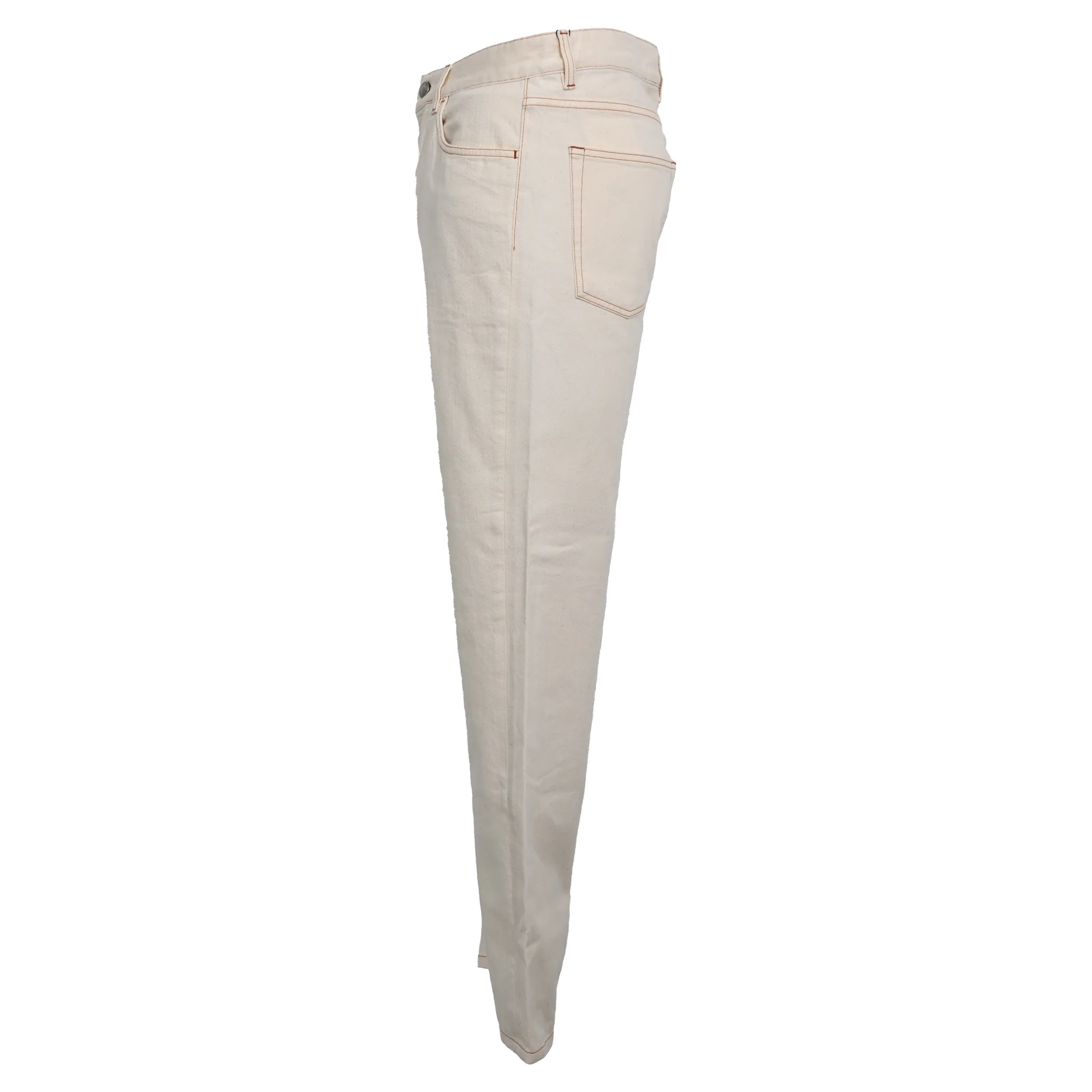Men's Loro Piana Slim-Fit Straight-Leg Jeans in Cream Cotton - Image 2