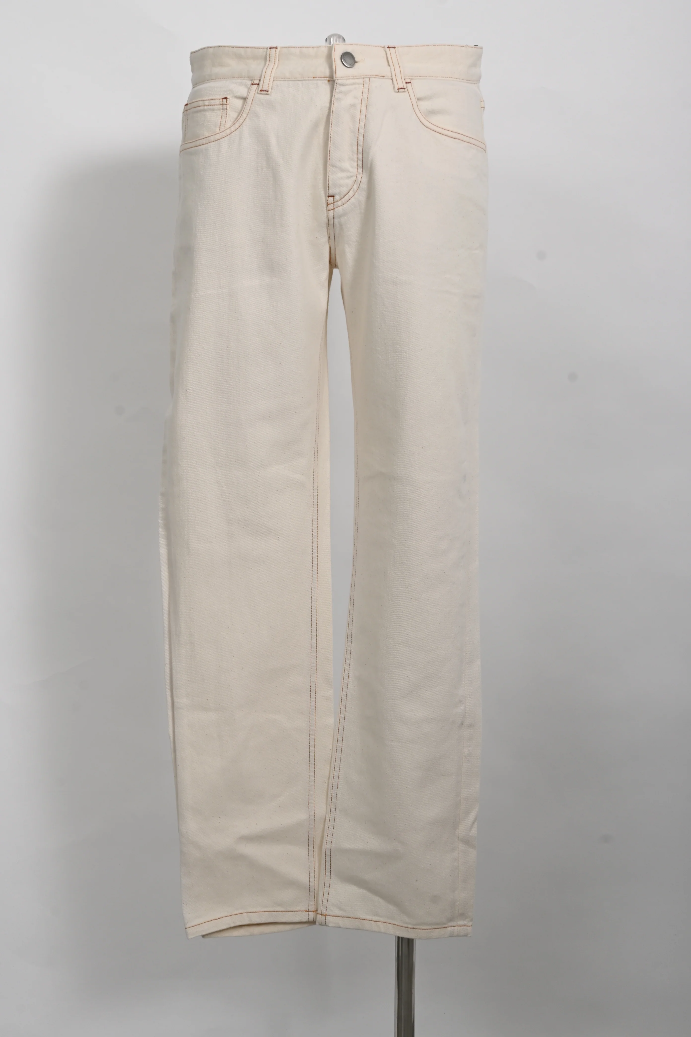 Men's Loro Piana Slim-Fit Straight-Leg Jeans in Cream Cotton - Image 5
