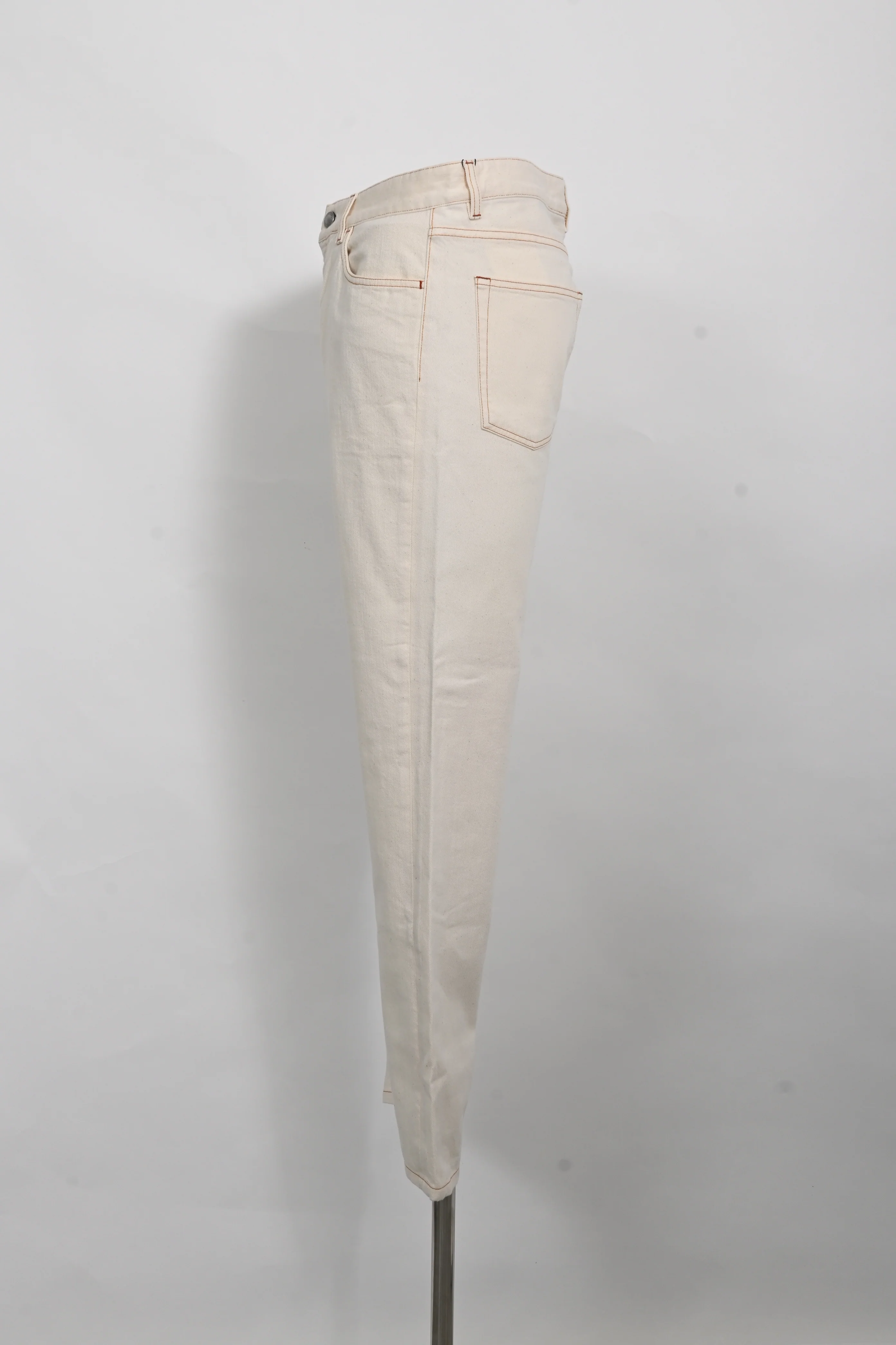 Men's Loro Piana Slim-Fit Straight-Leg Jeans in Cream Cotton - Image 6