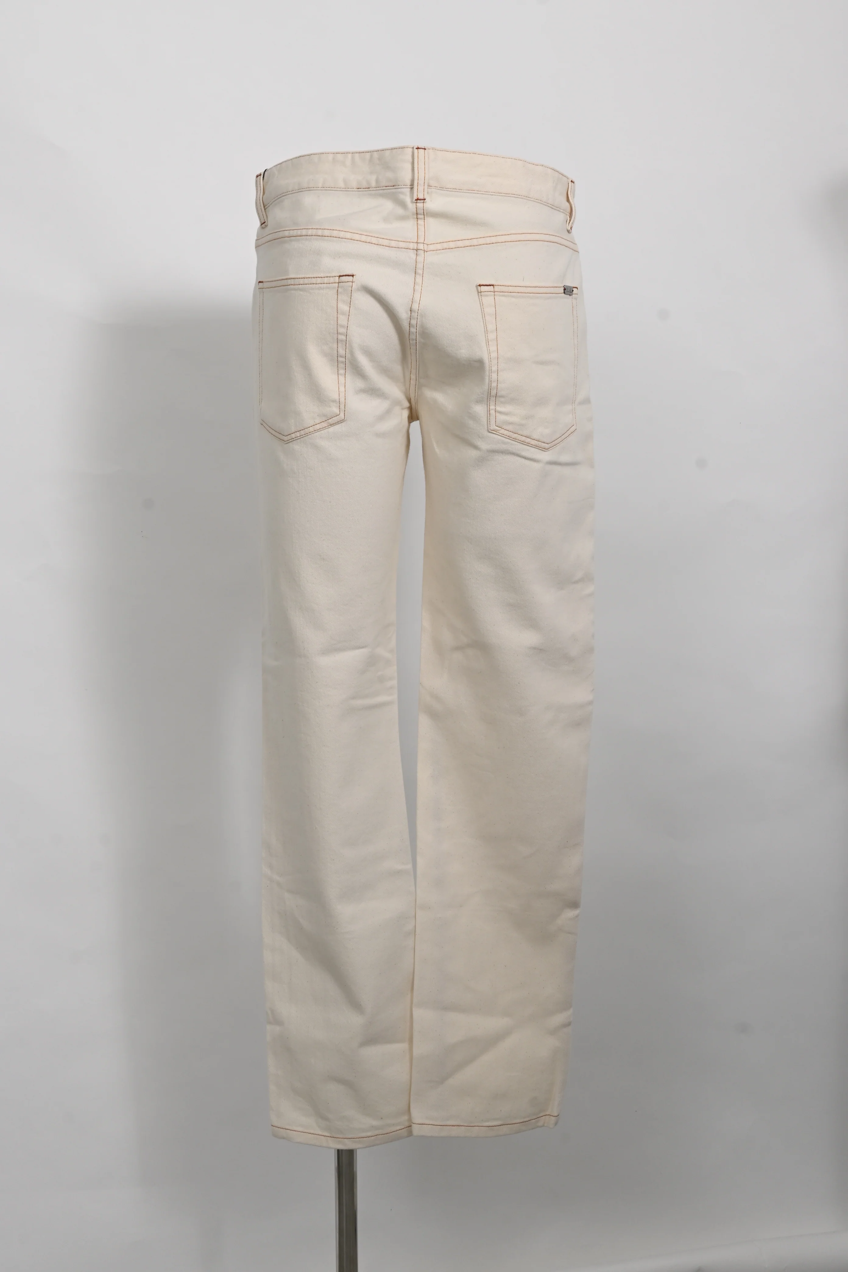 Men's Loro Piana Slim-Fit Straight-Leg Jeans in Cream Cotton - Image 7