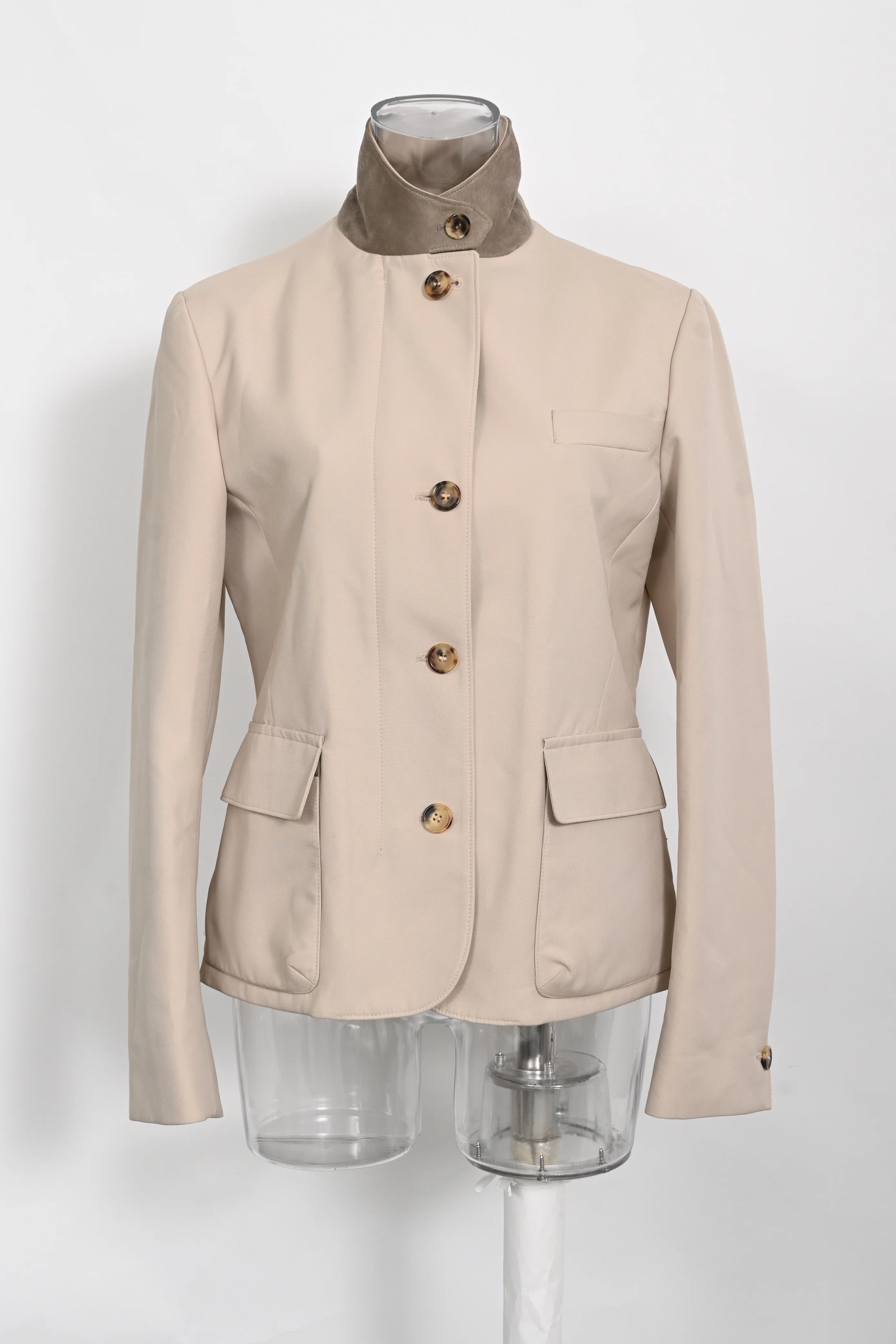Women's Loro Piana Roadster Jacket in Beige Silk - Image 6