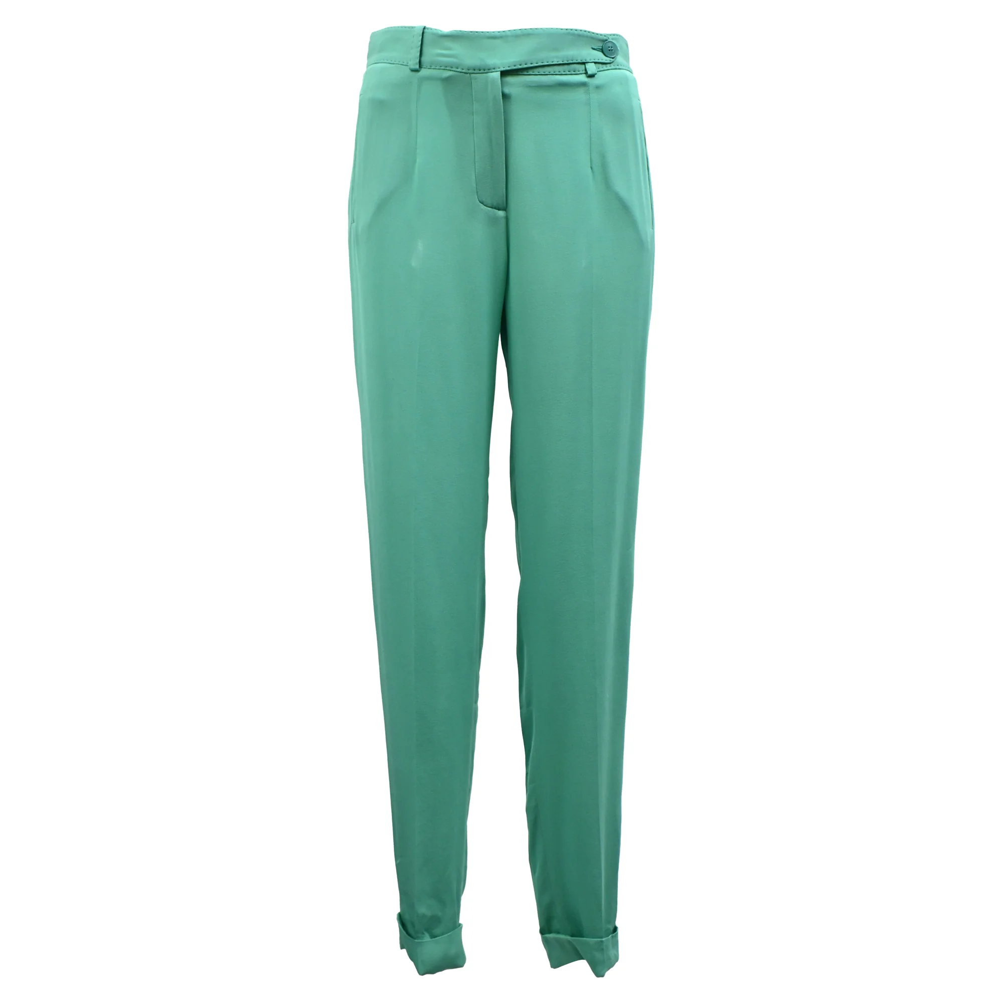 Women's Loro Piana Trousers in Green Silk
