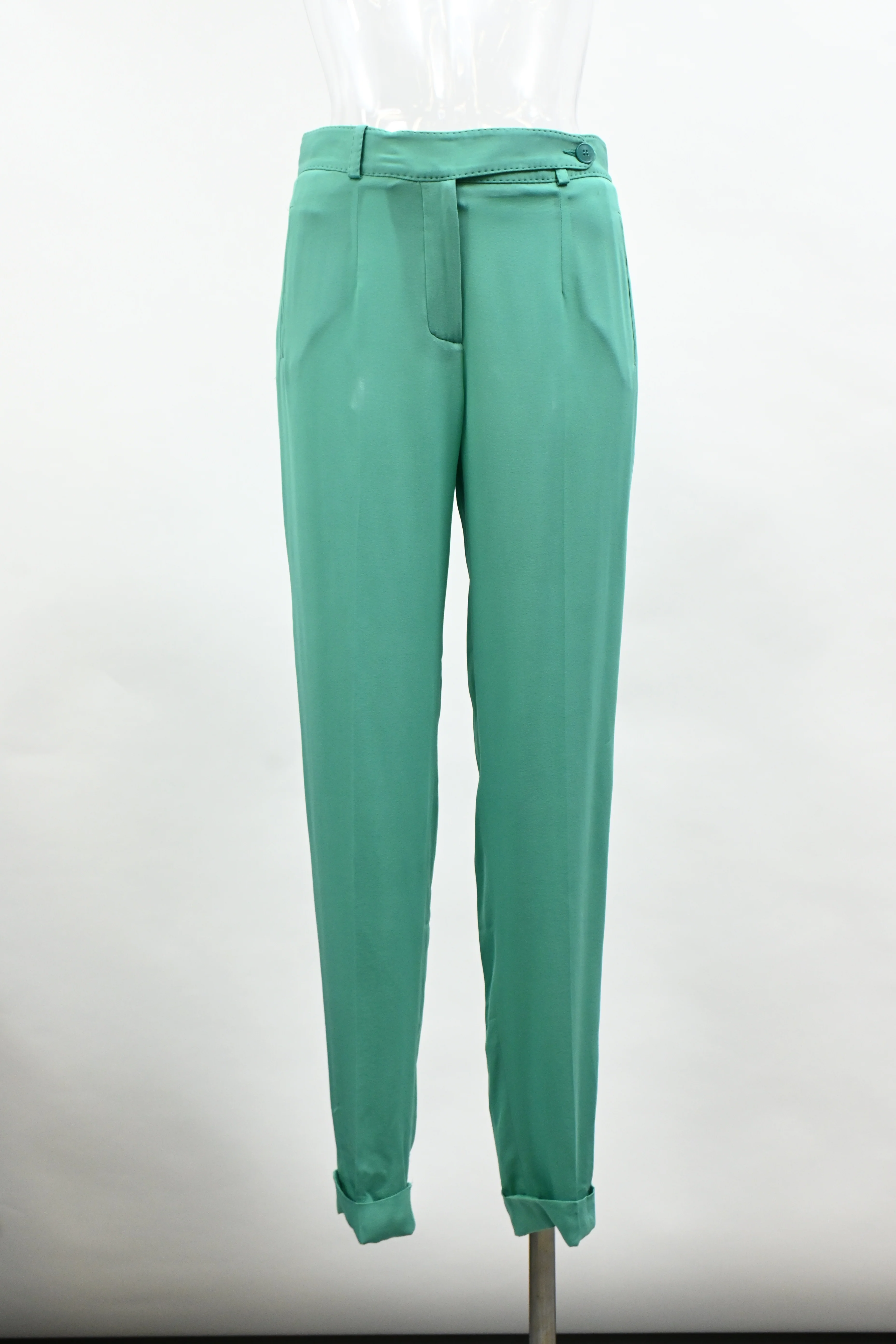 Women's Loro Piana Trousers in Green Silk - Image 5