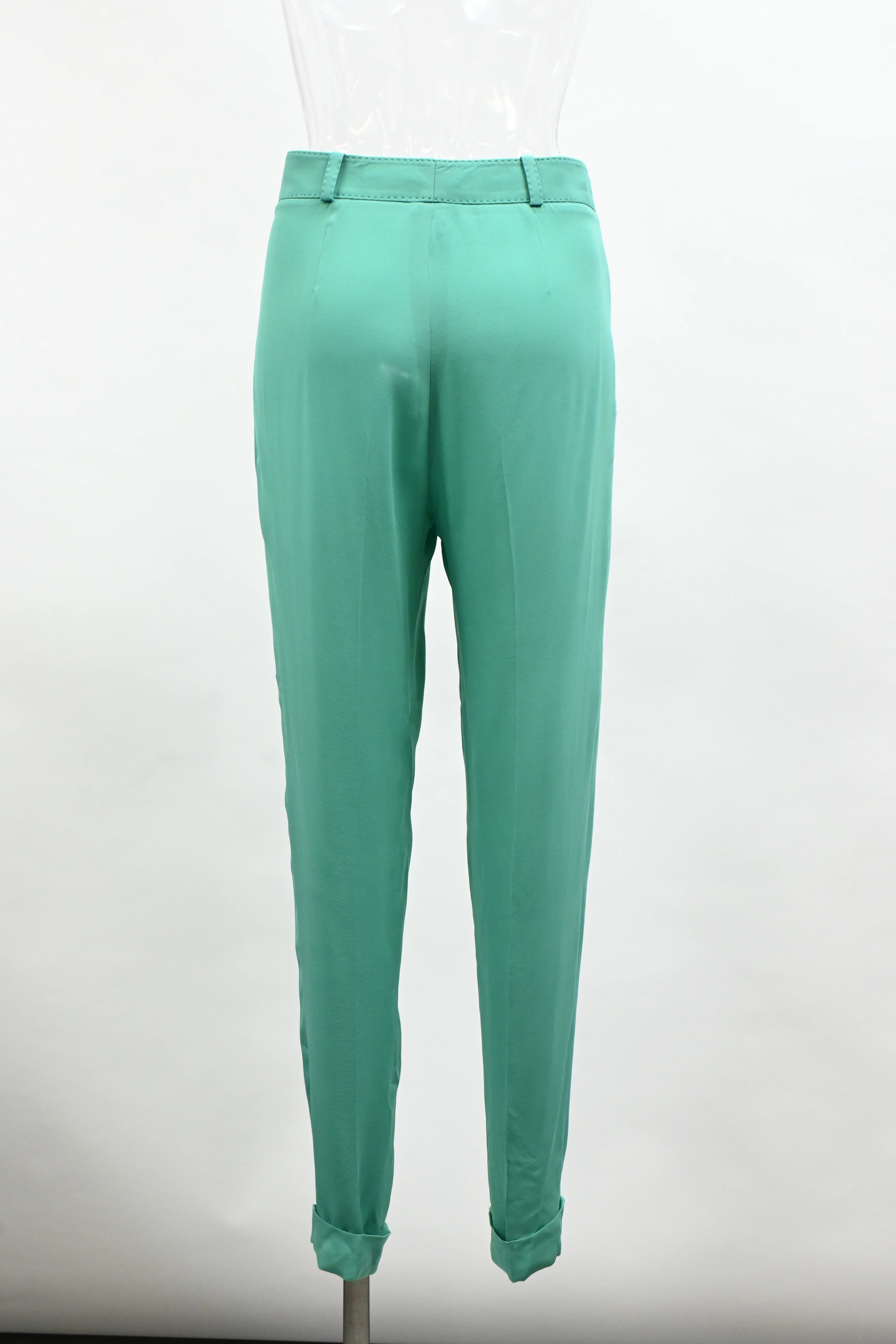 Women's Loro Piana Trousers in Green Silk - Image 7