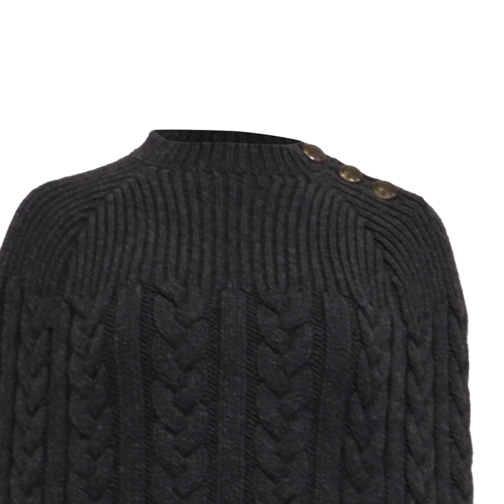 Women's Louis Vuitton Knitted Poncho in Grey Wool - Image 2