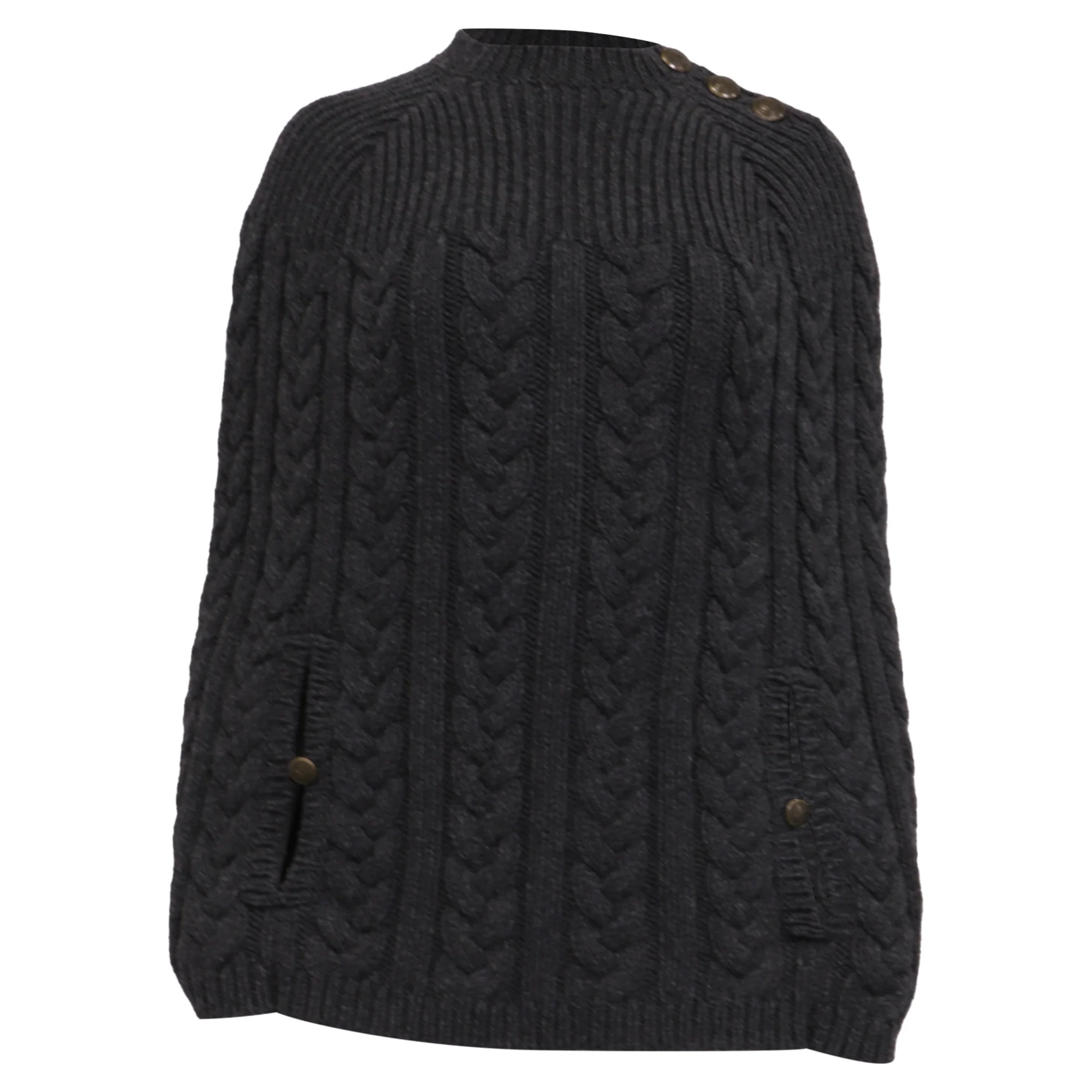 Women's Louis Vuitton Knitted Poncho in Grey Wool - Image 3