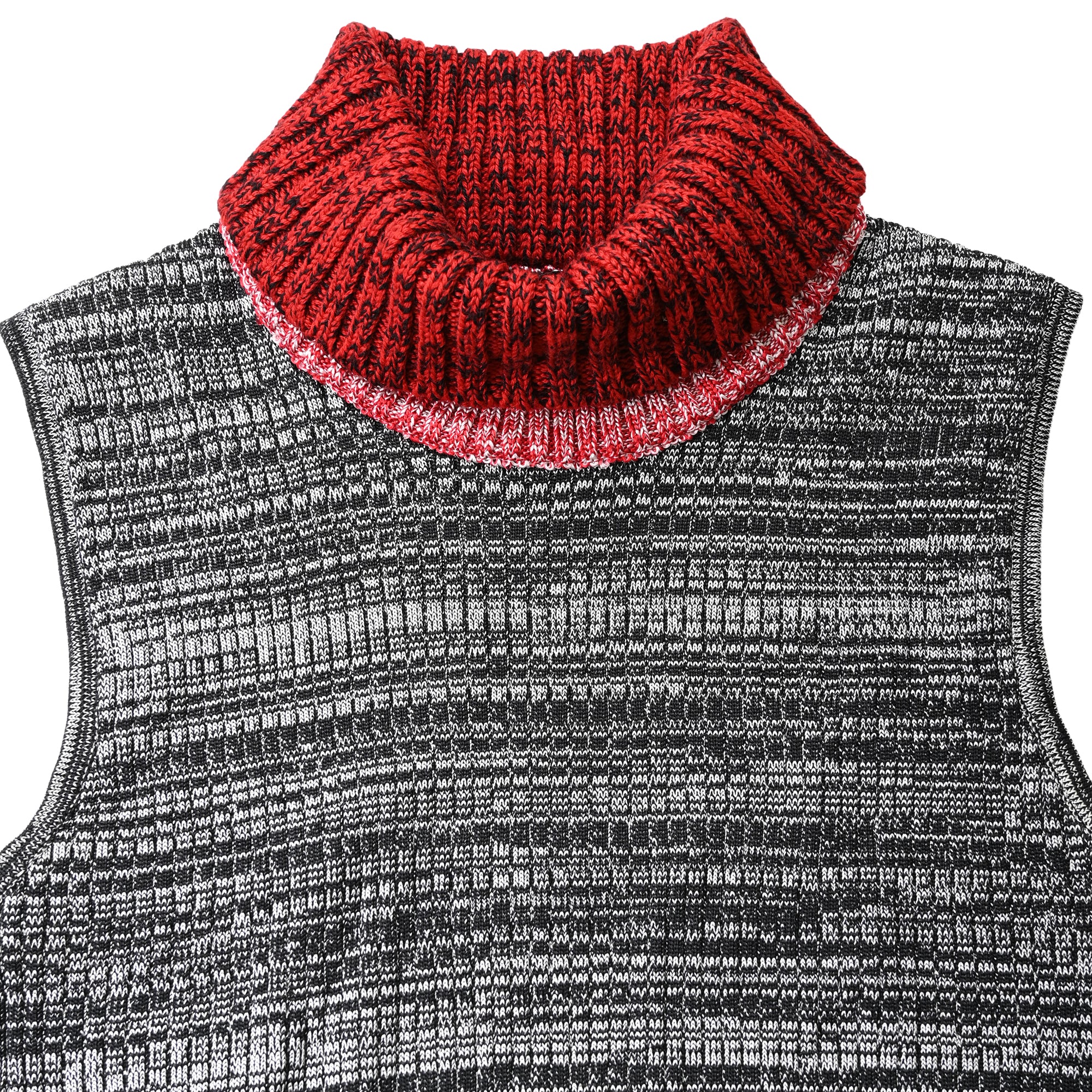 Women's Louis Vuitton Patterned Knit Sleeveless Turtleneck Top in Grey Silk - Image 5