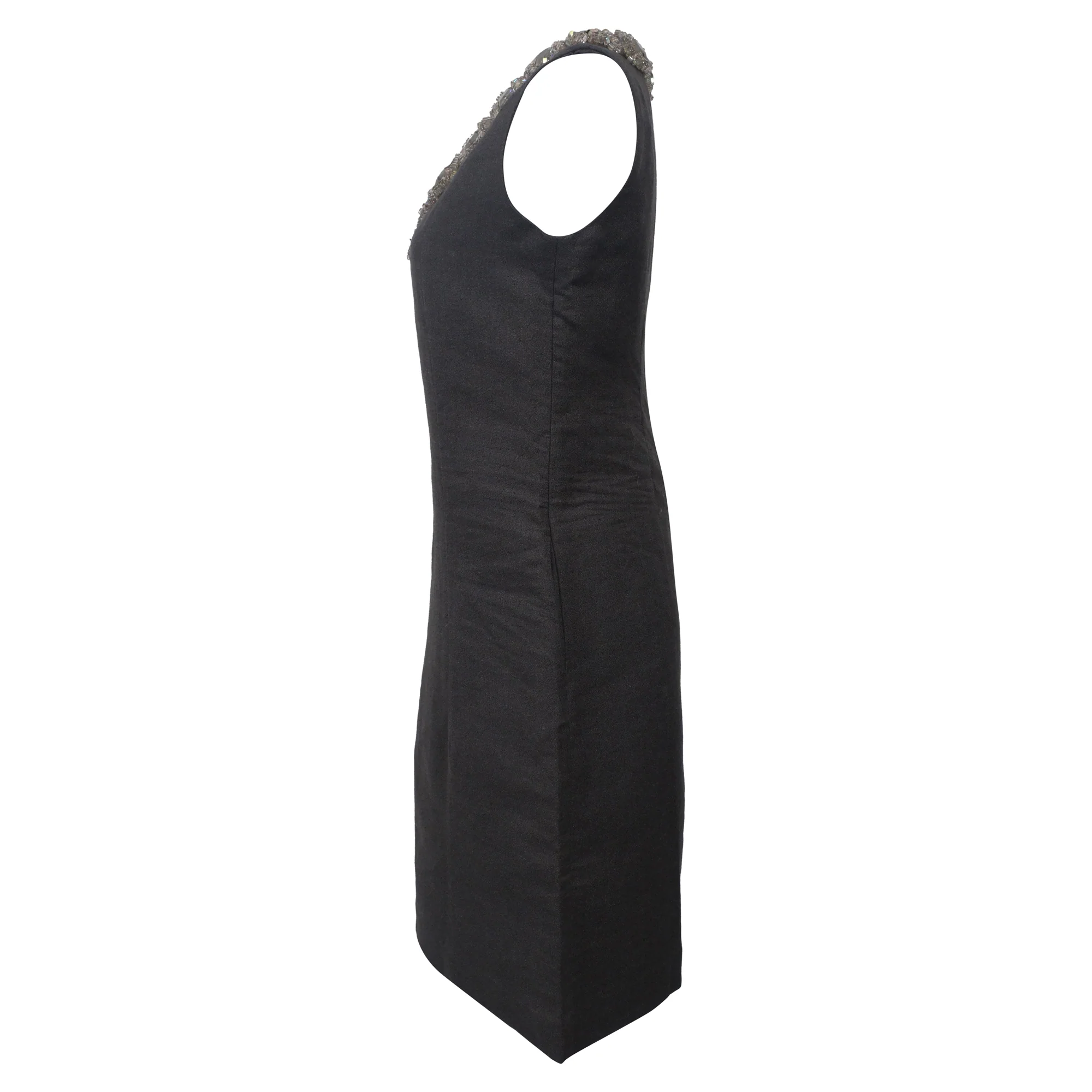 Women's Marni Embellished Cocktail Dress in Black Wool - Image 2