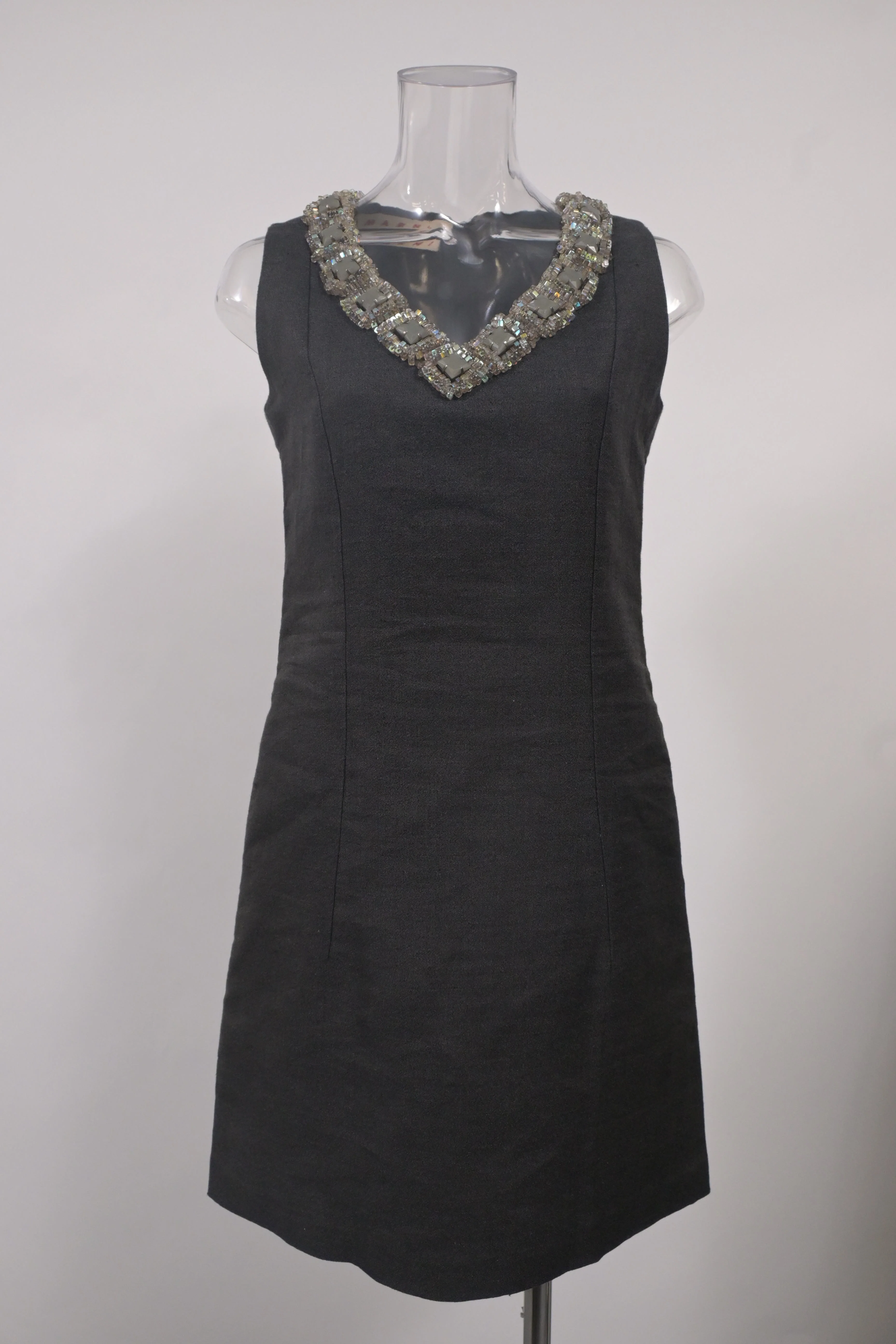 Women's Marni Embellished Cocktail Dress in Black Wool - Image 6