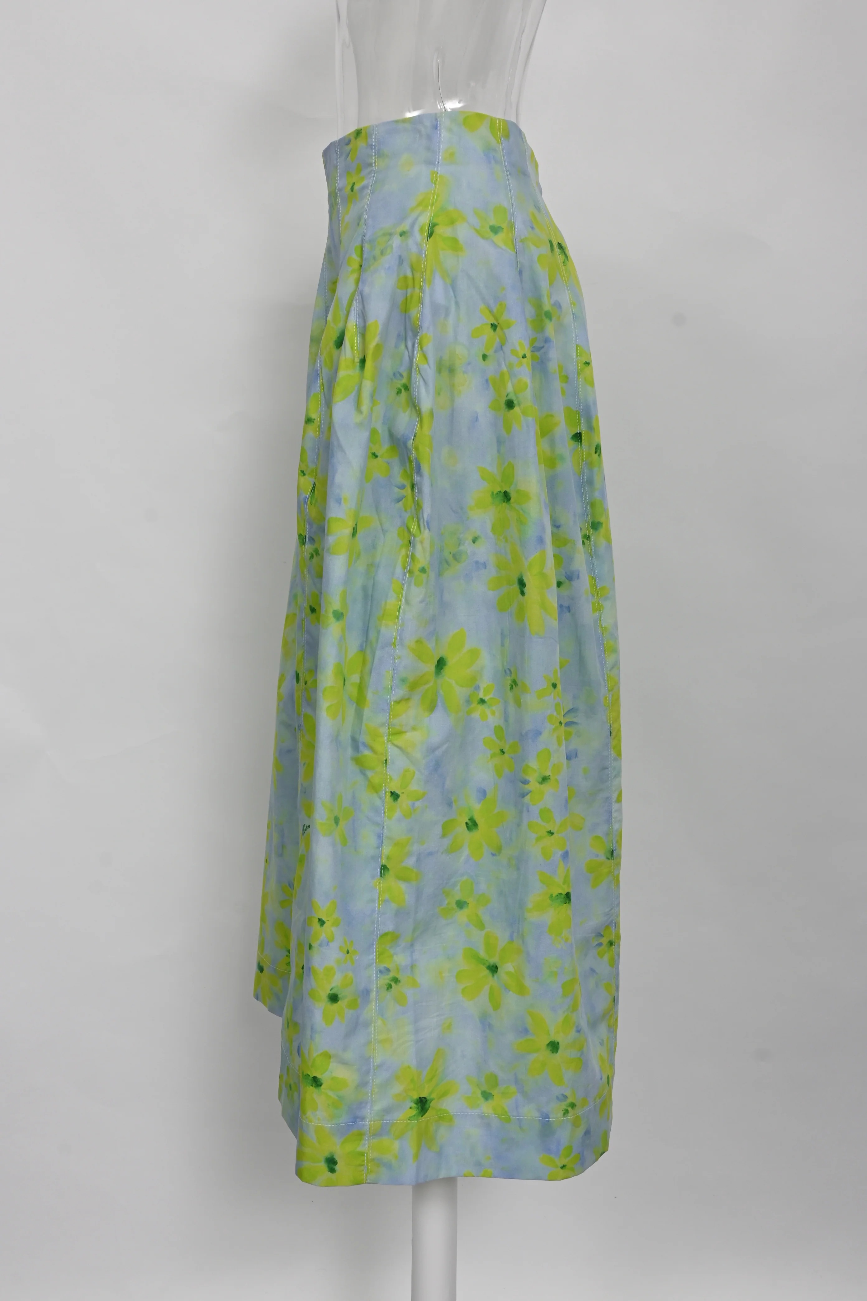 Women's Marni Floral-Print Midi A-Line Skirt in Multicolor Cotton - Image 7