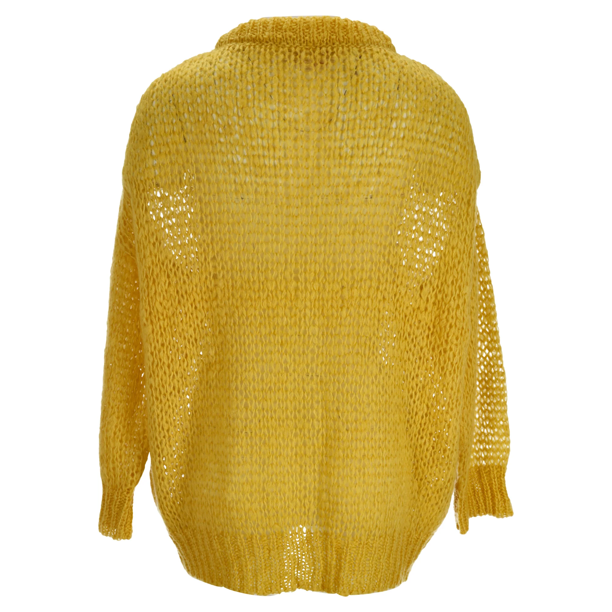 Women's Marni Knitted Cardigan in Yellow Mohair Wool - Image 3