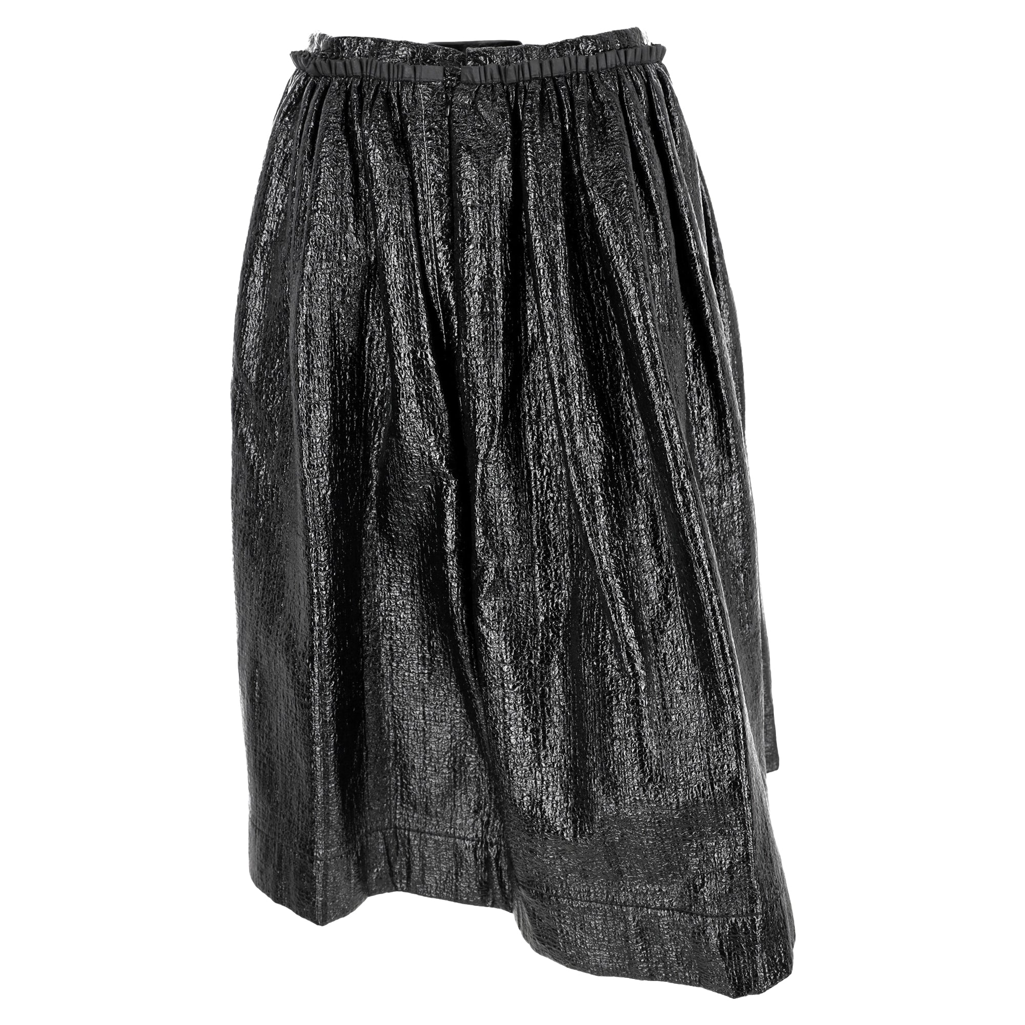 Women's Marni Metallic Midi Skirt in Black Cotton - Image 3
